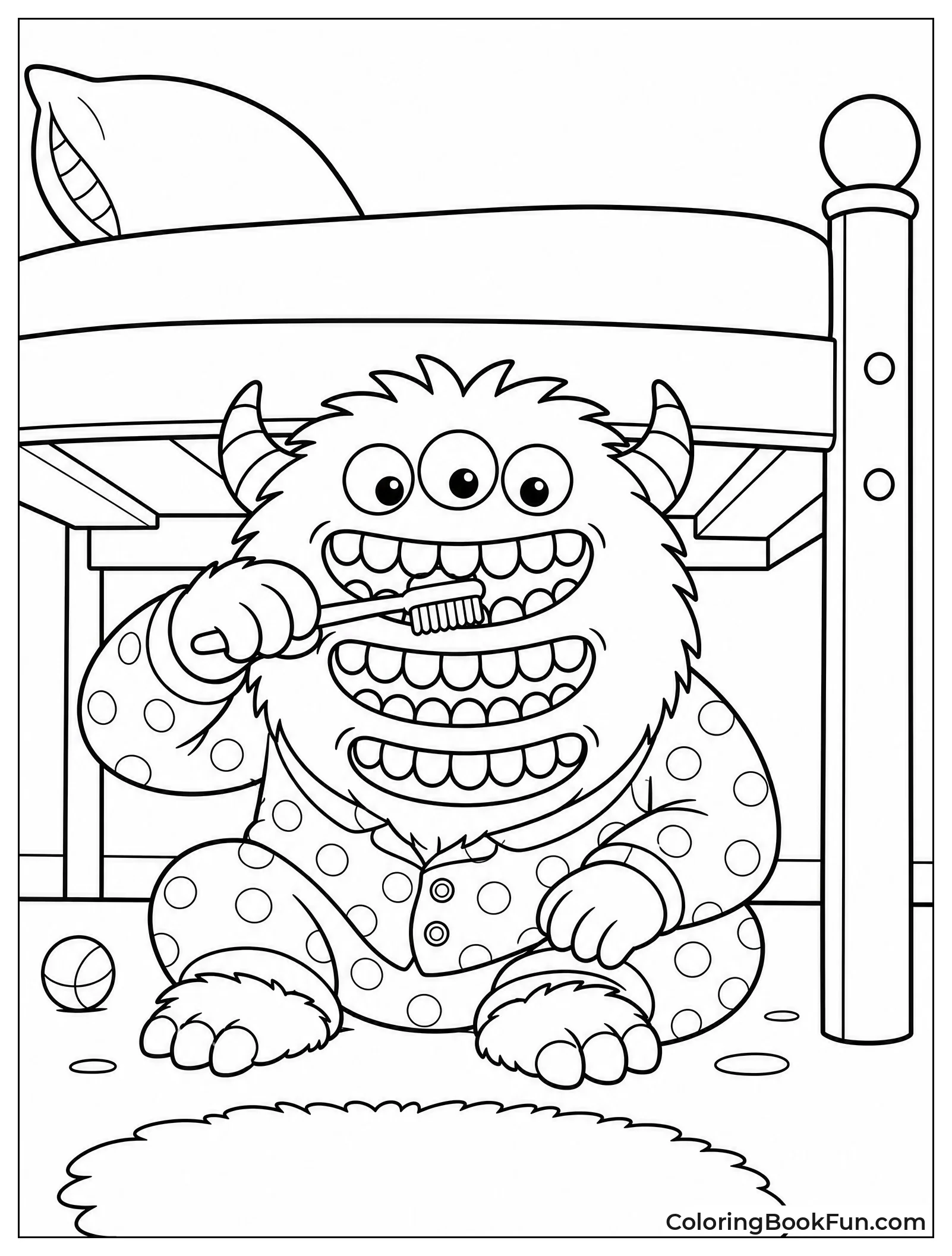Monster Brushes Its Teeth