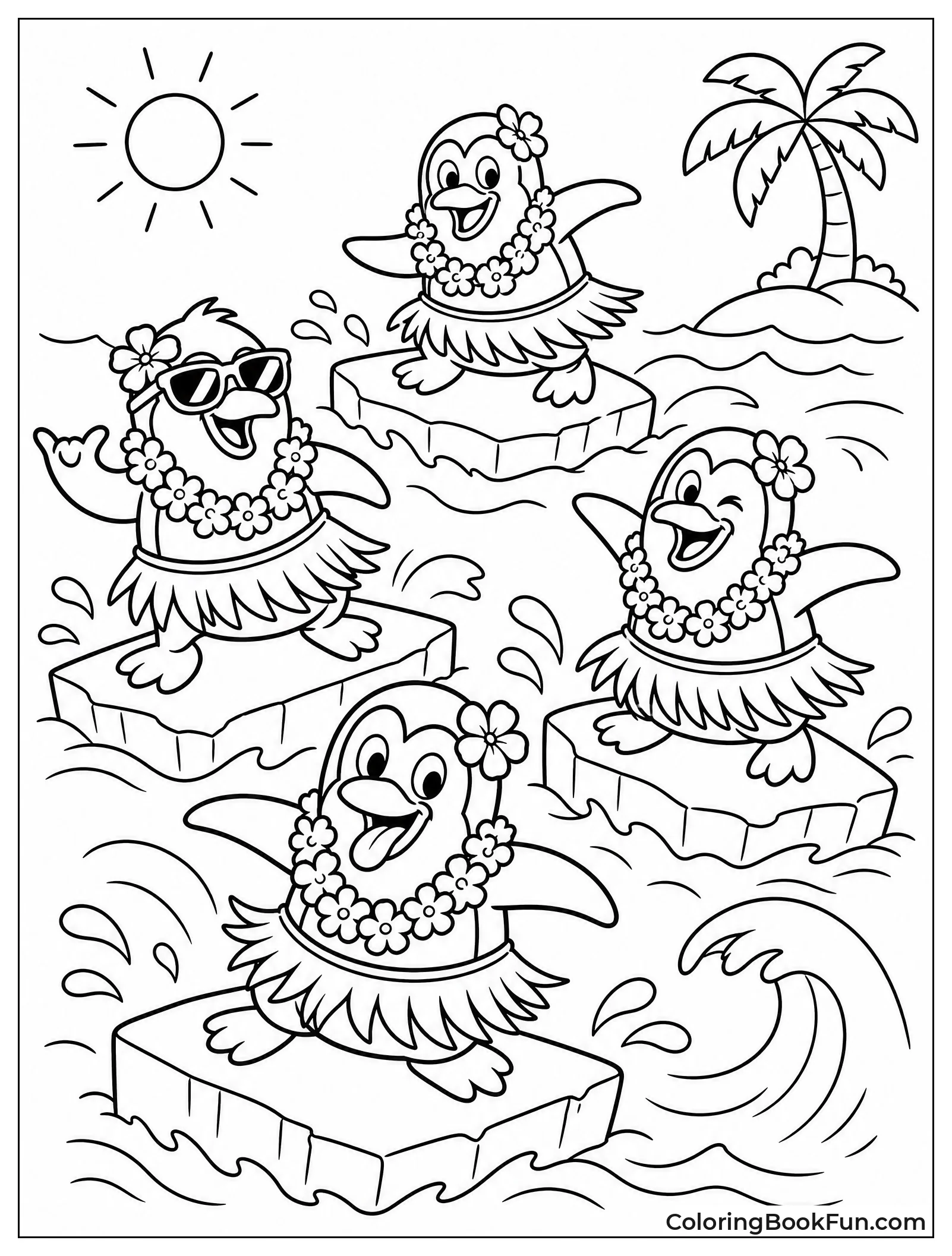 Penguins Surf on Ice
