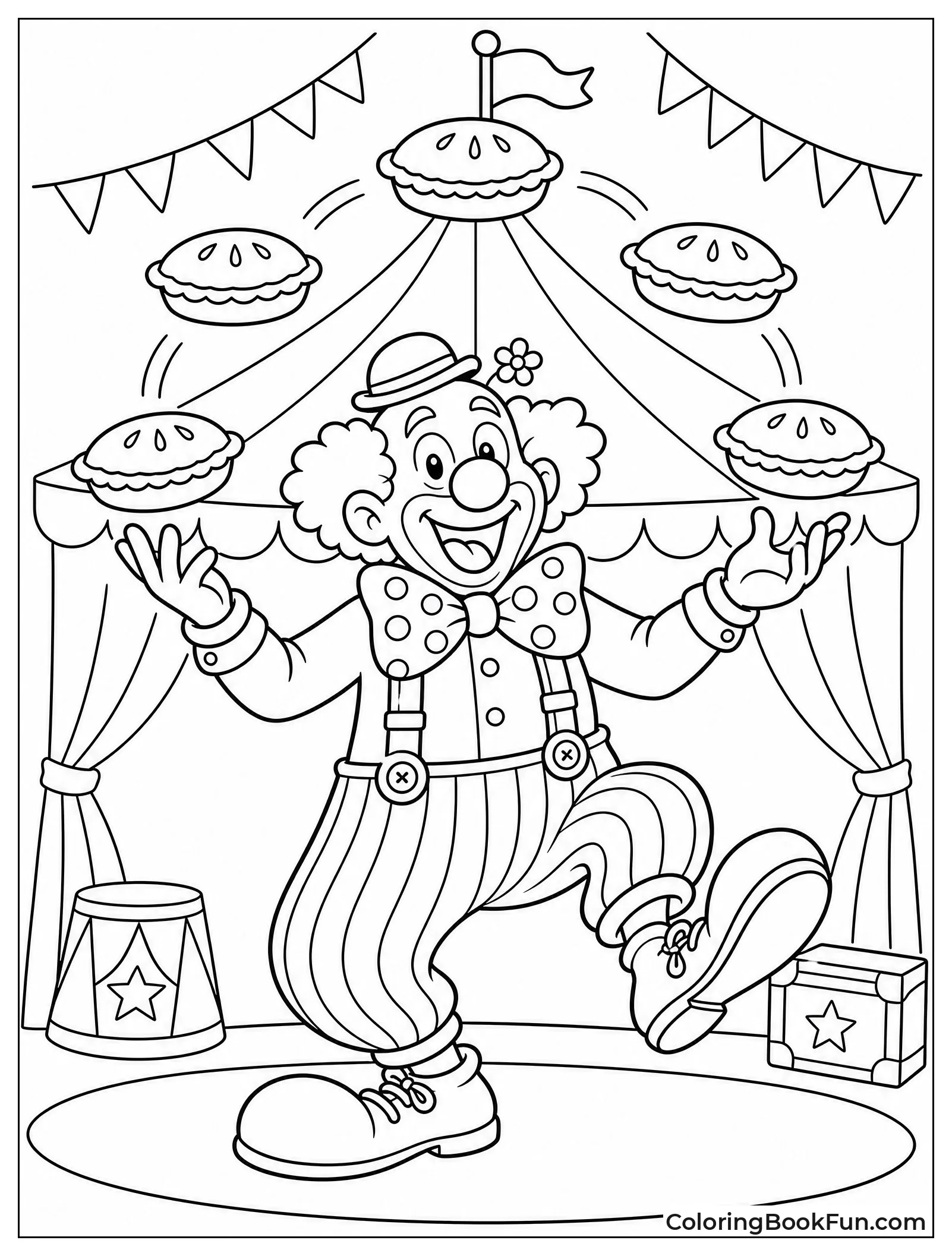 Clown Juggles Pies