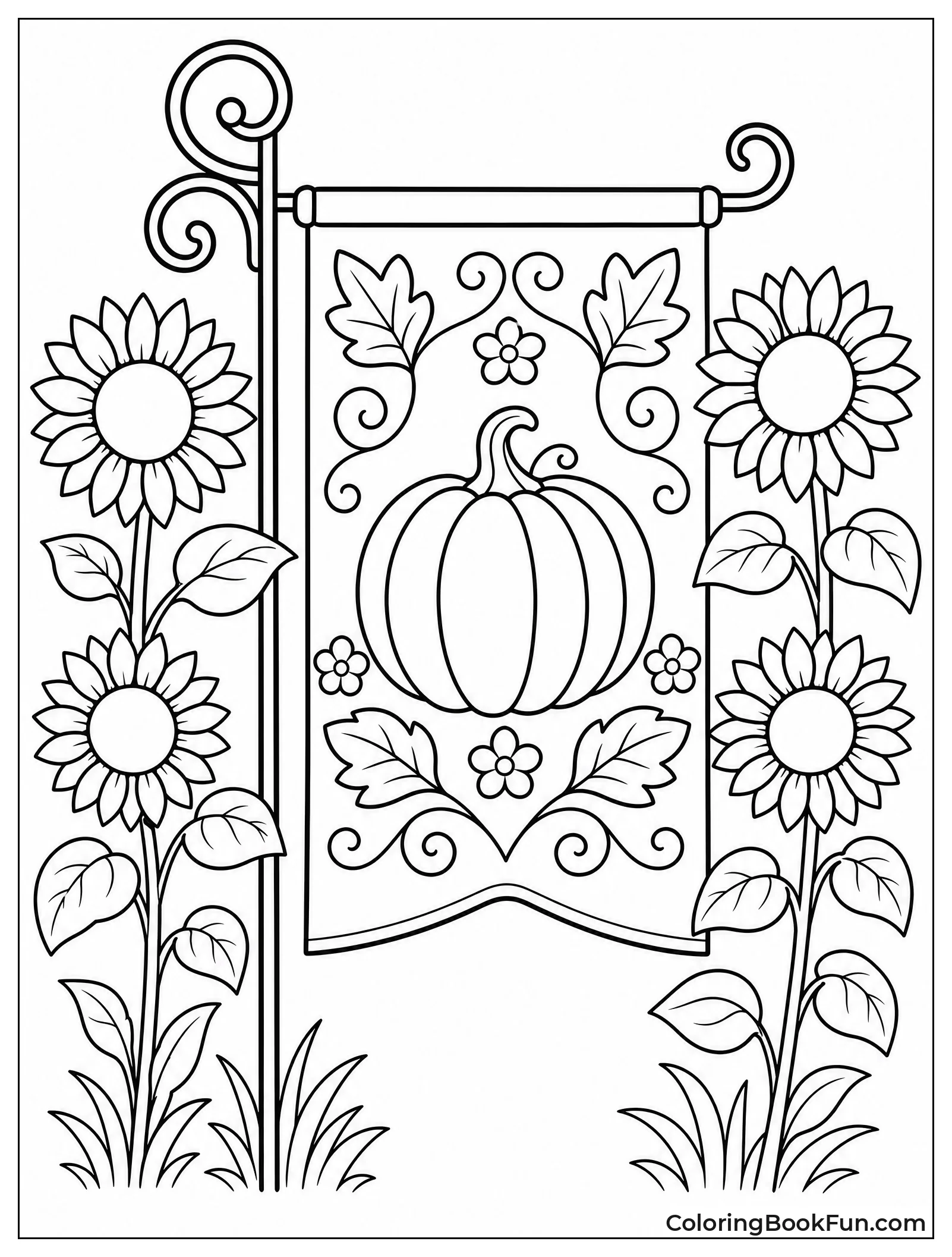 Garden Flag among Sunflowers