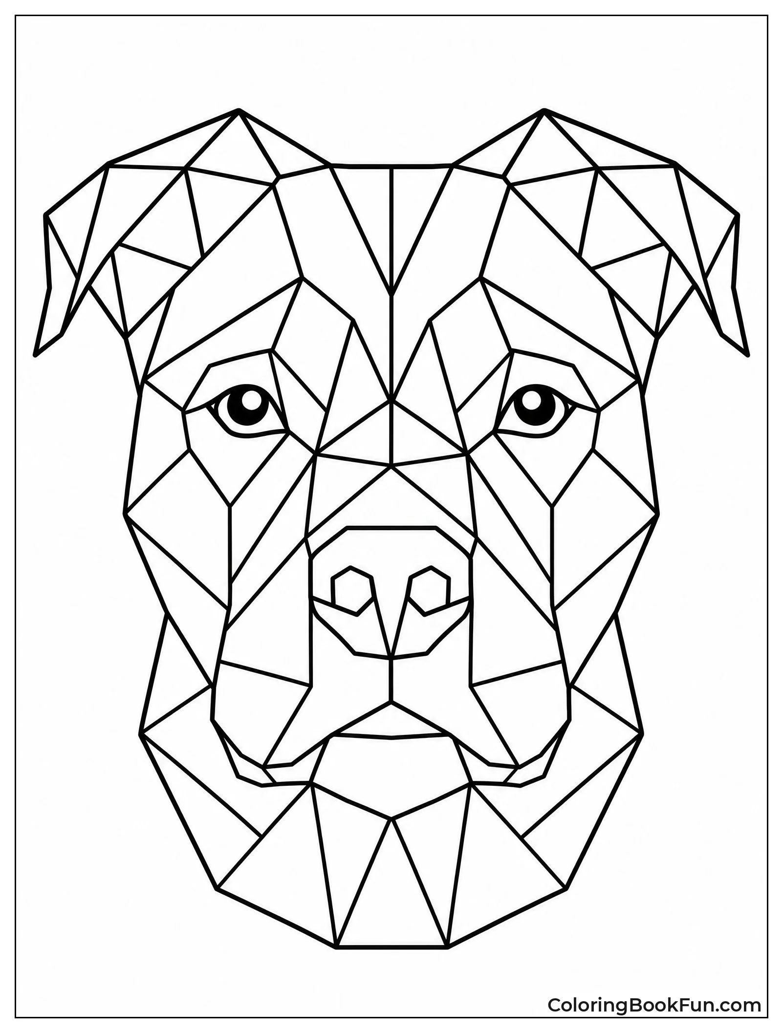 Geometric Pitbull Face with Triangles