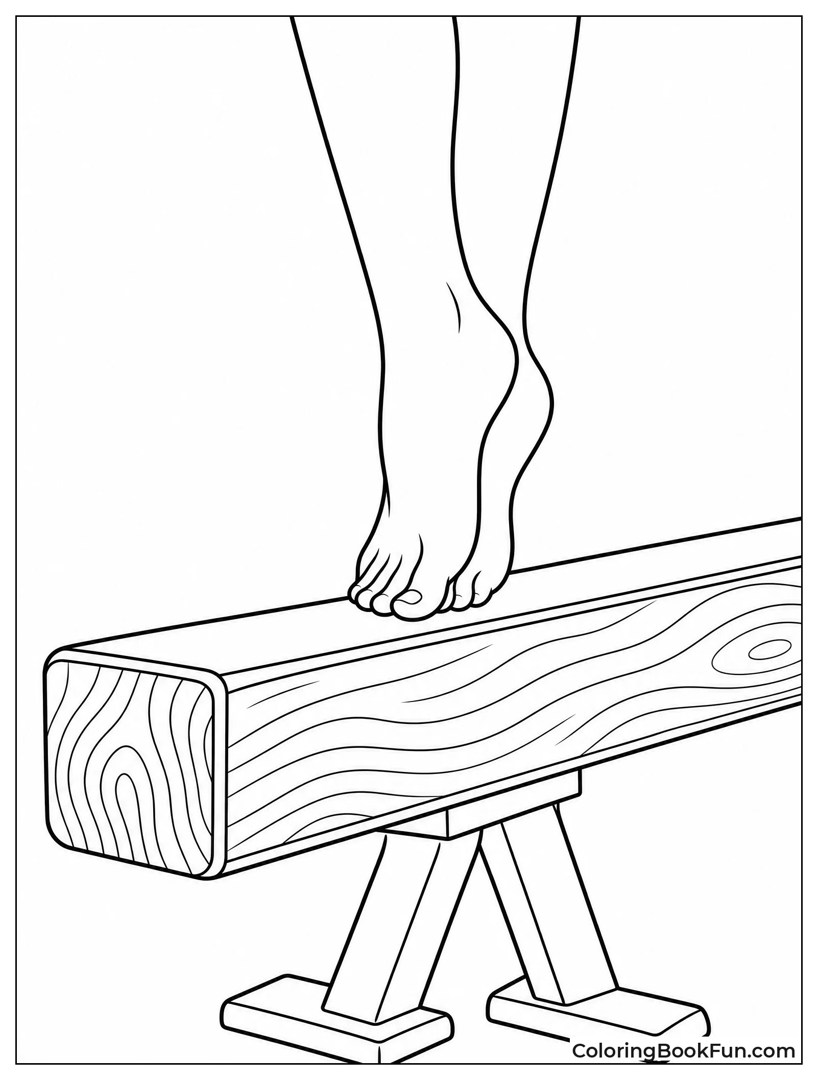 Close View of Beam and Feet
