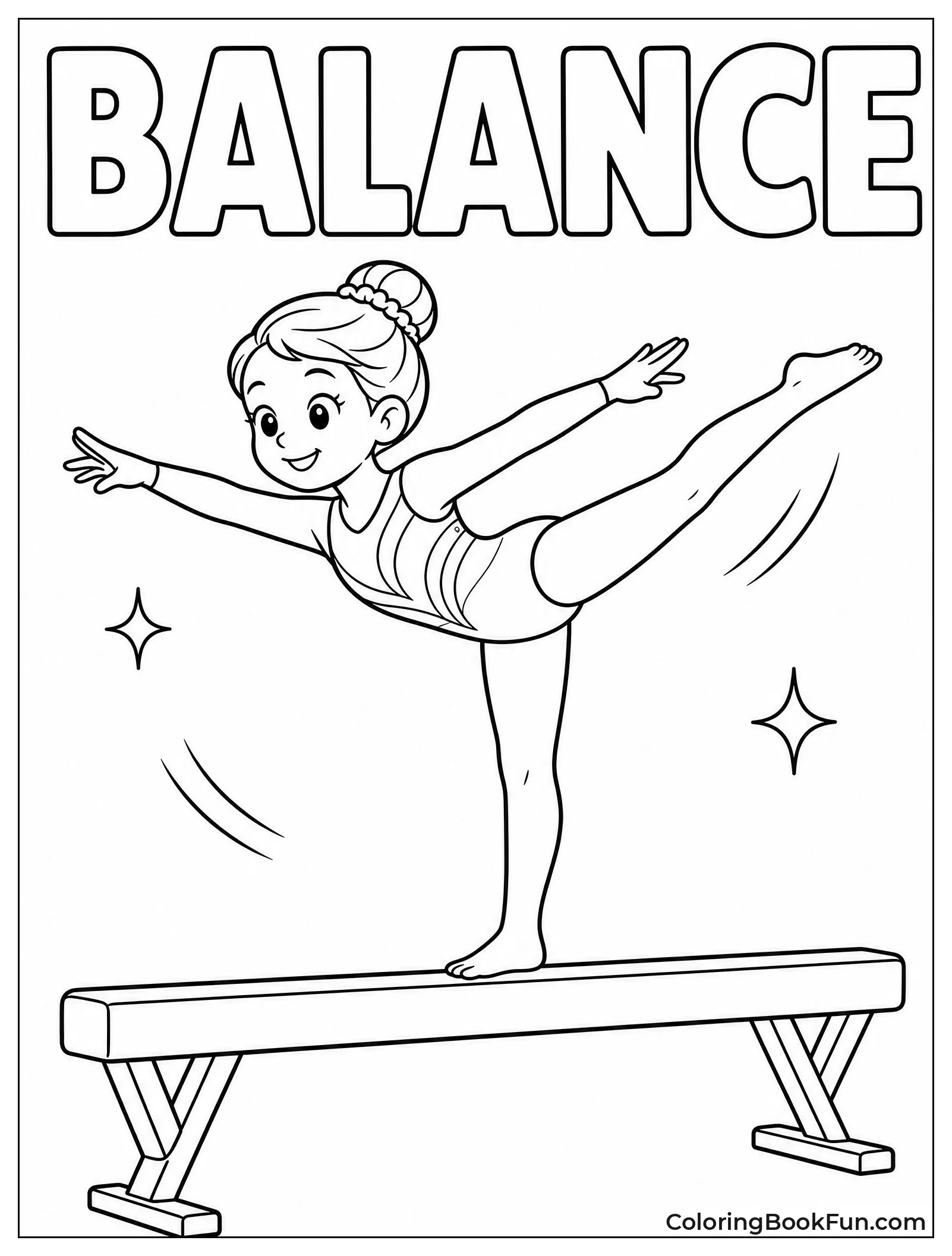 Gymnast Balances on Thin Beam