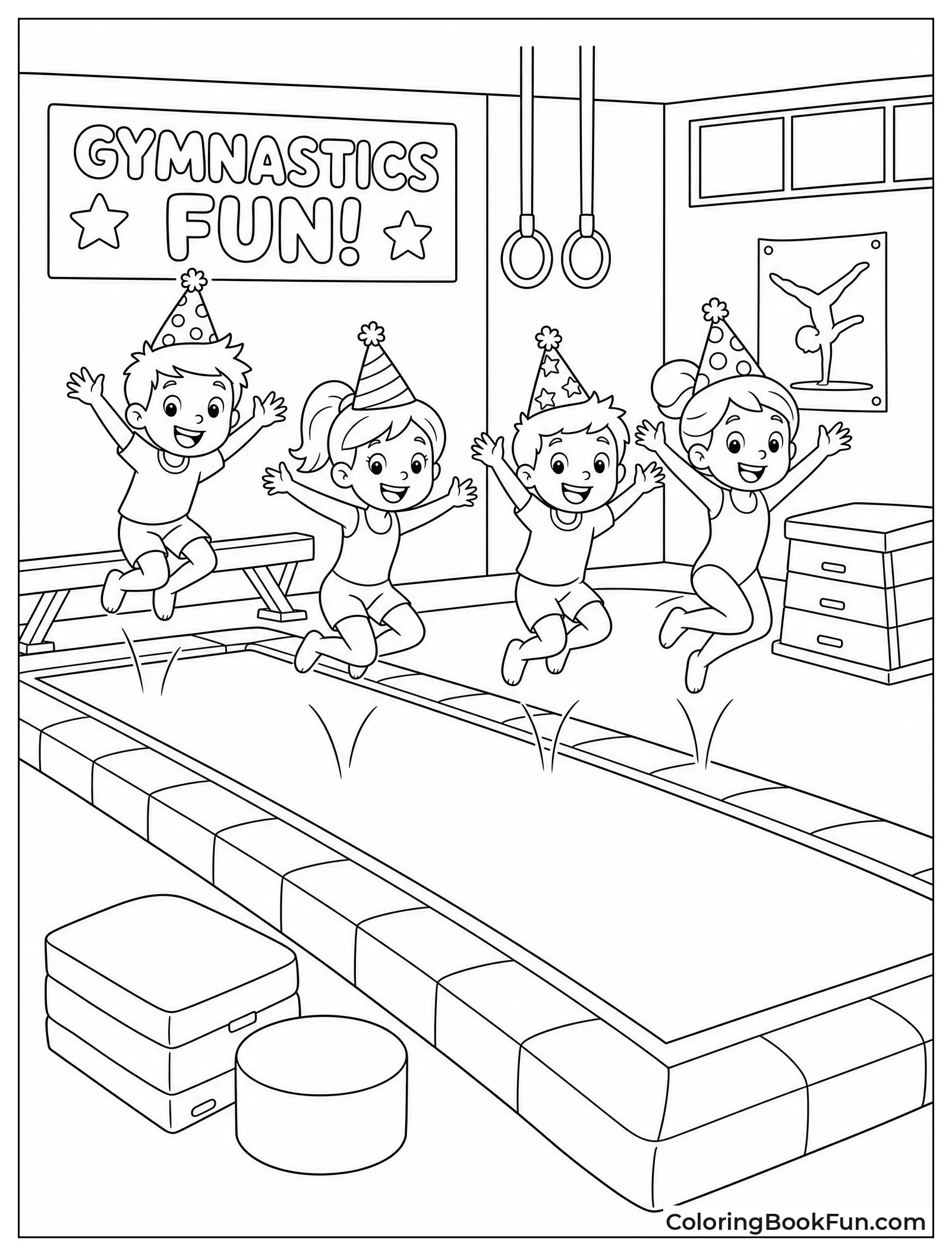 Kids Jump at Birthday Party