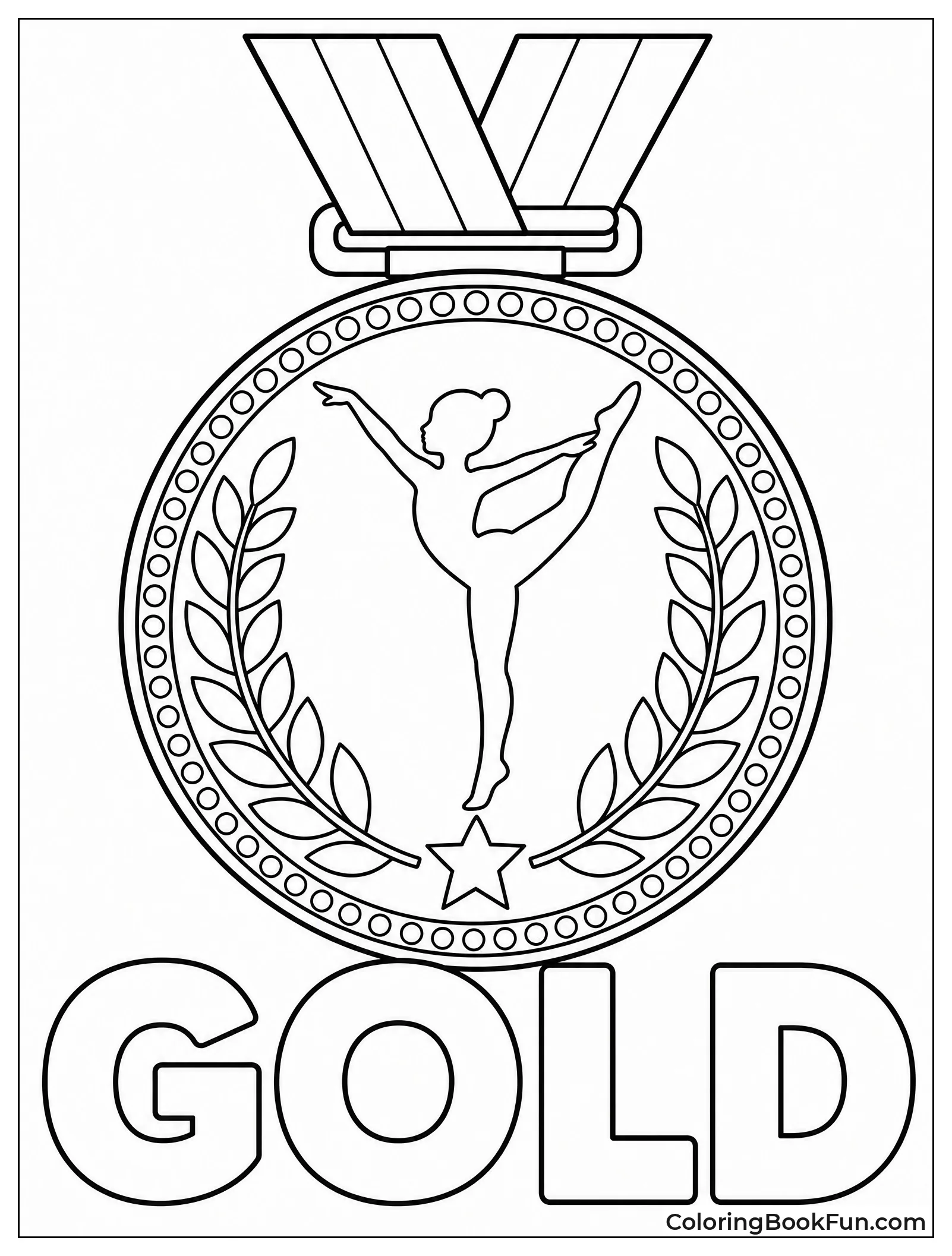 Fancy Medal with Gymnast Shape
