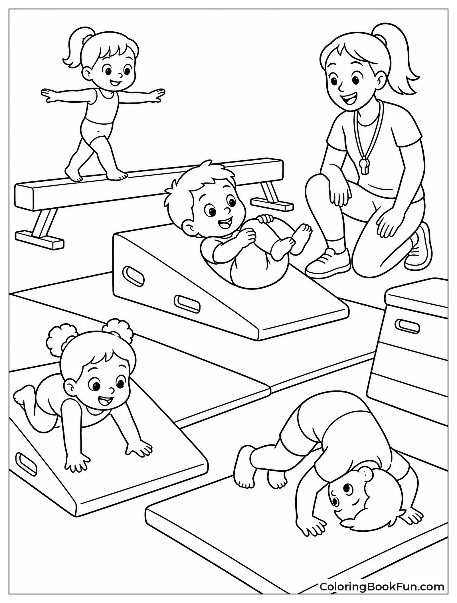 Little Kids Roll on Mats
