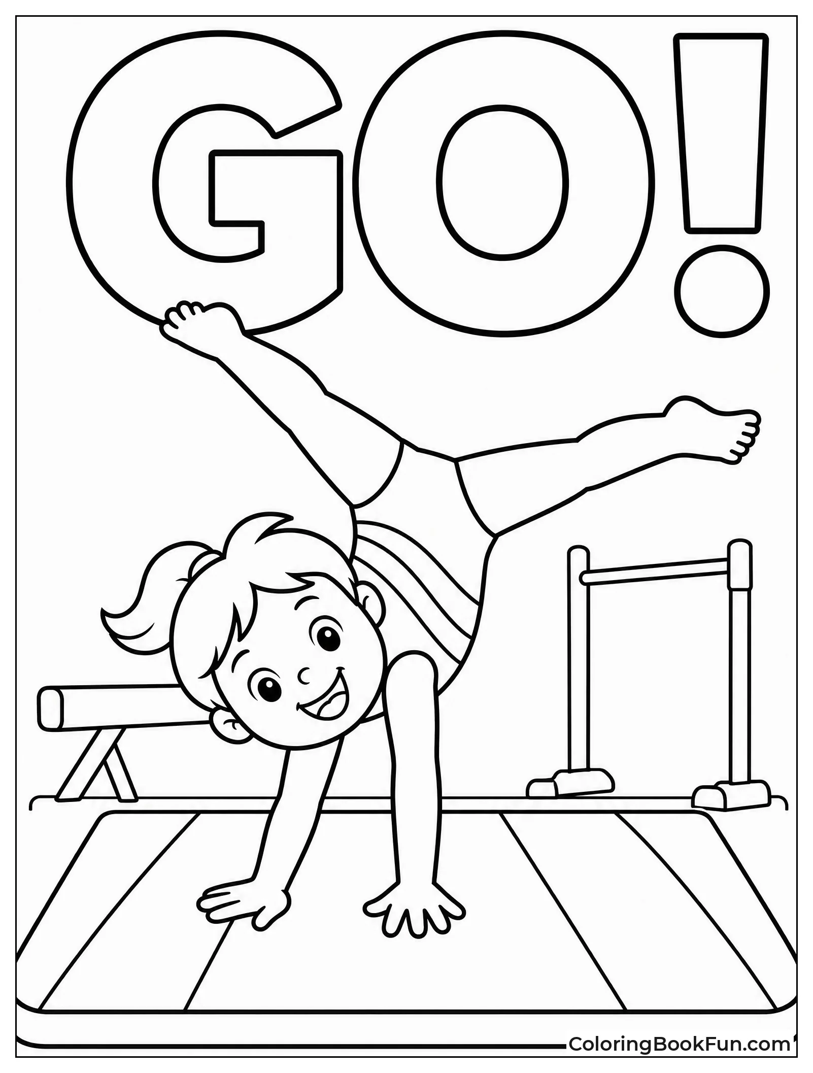 Happy Child Does Cartwheel