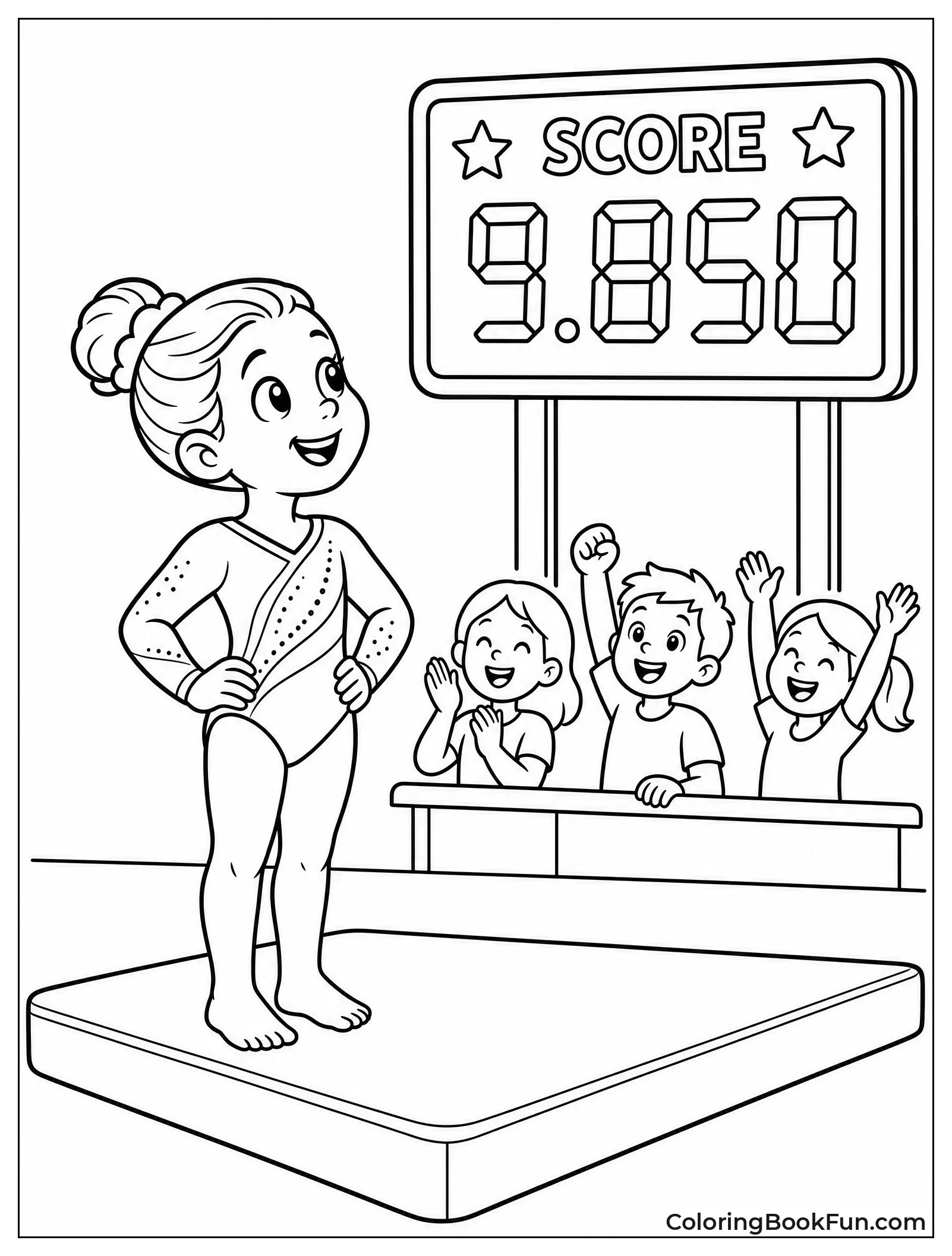 Gymnast Sees High Scoreboard