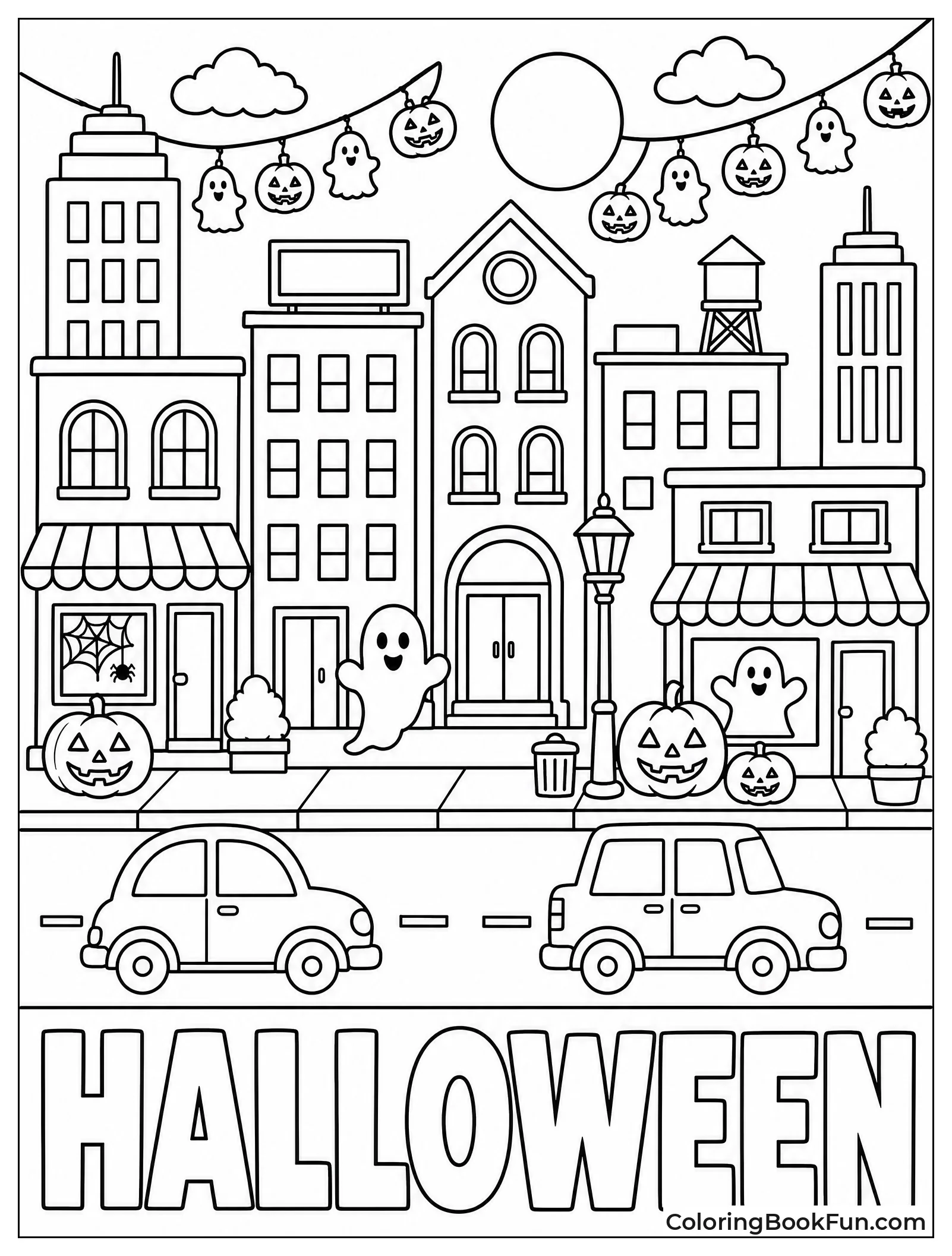 Halloween Pumpkins on City Buildings