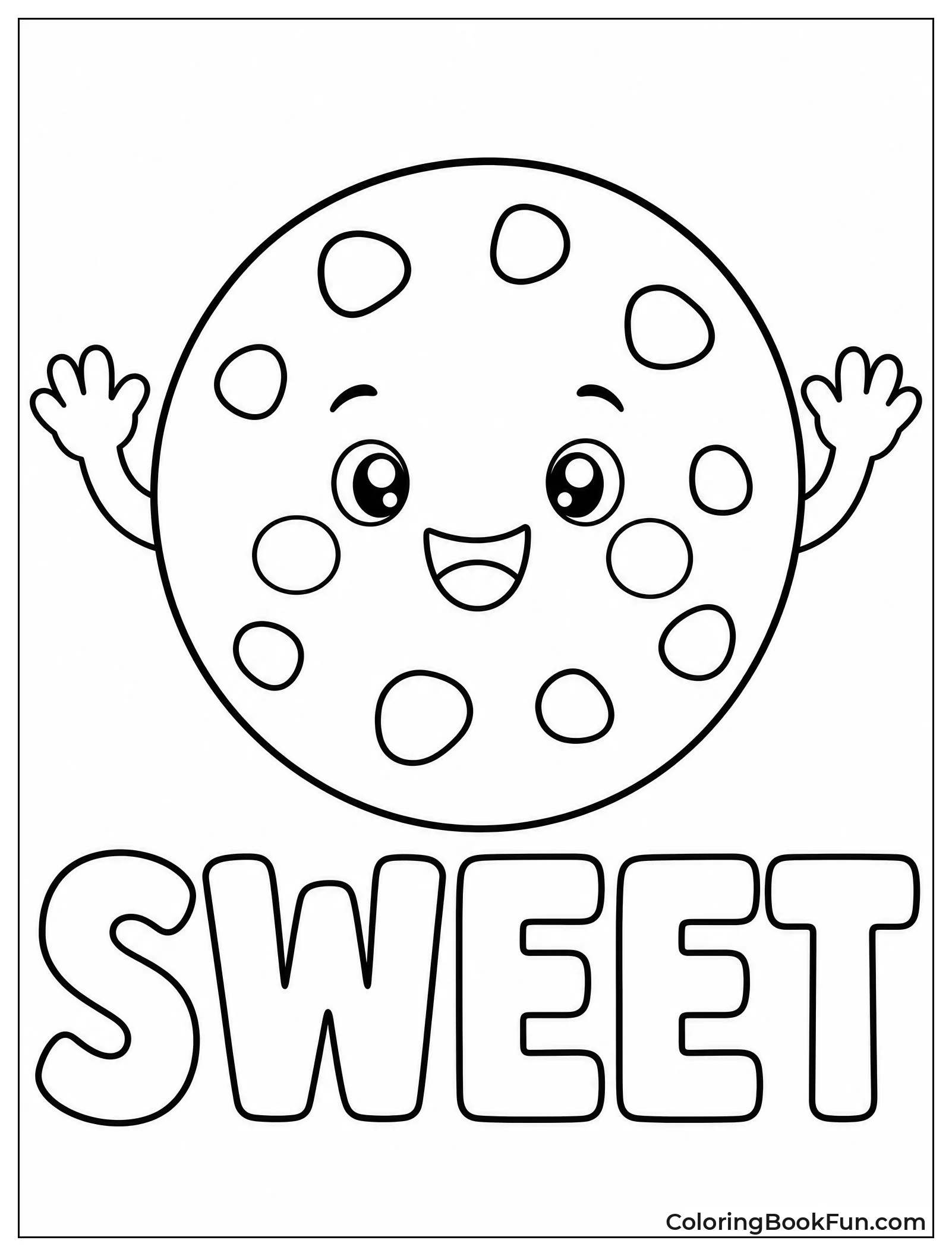 Happy Kawaii Cookie Waving Hello