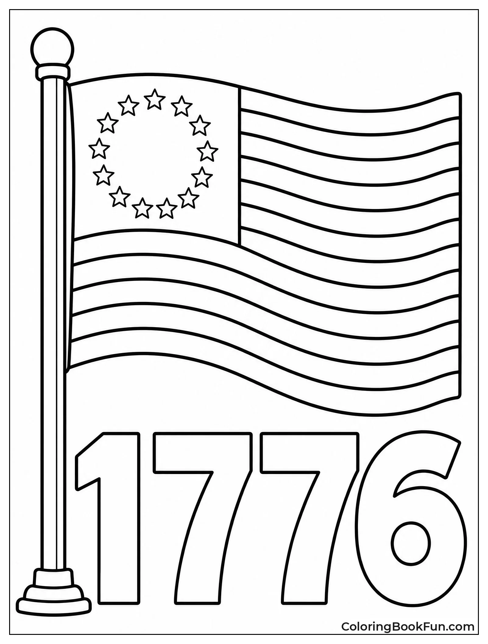 Old Flag with Circle Stars