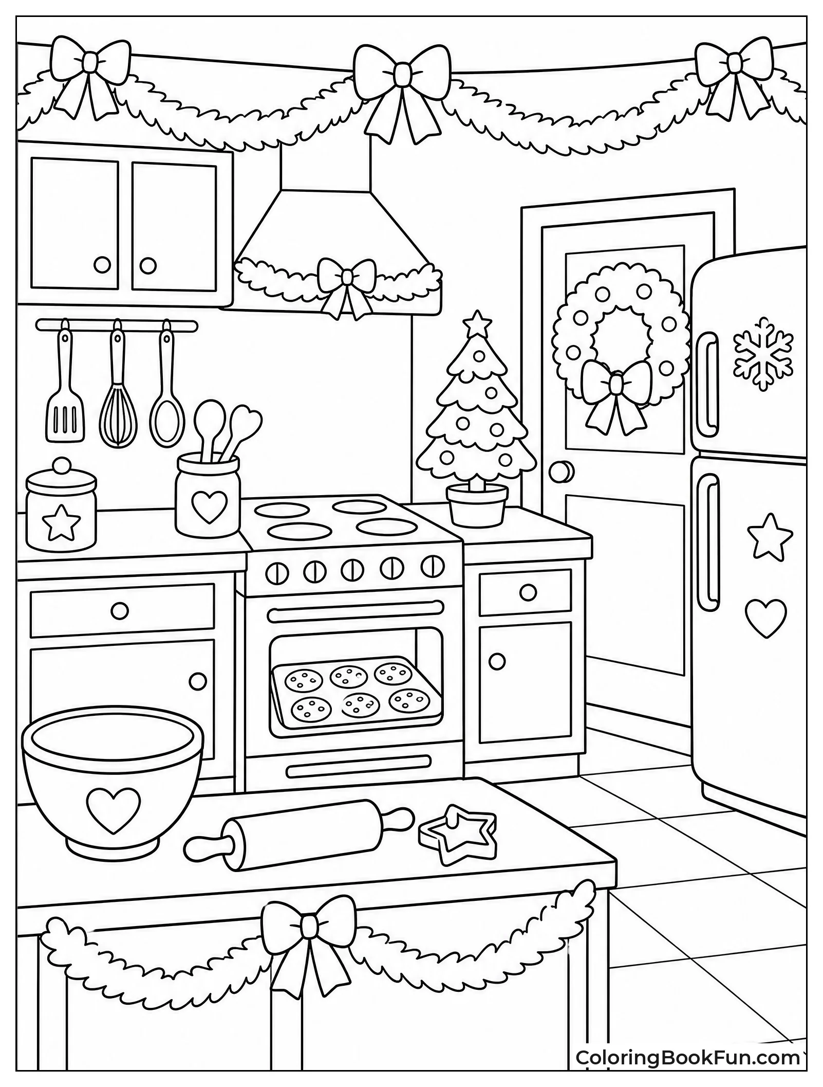 Holiday Kitchen with Garland
