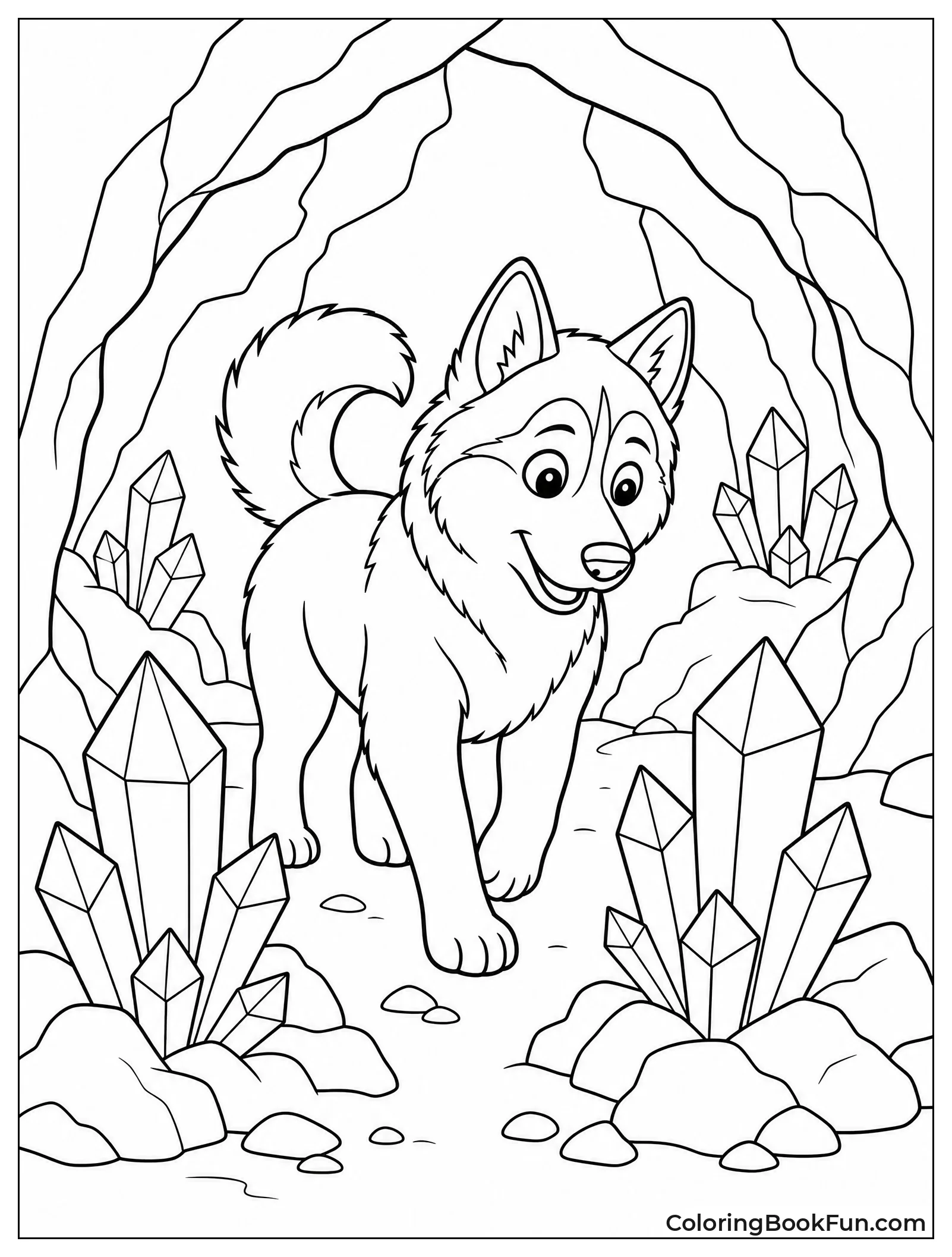 Husky Exploring Cave