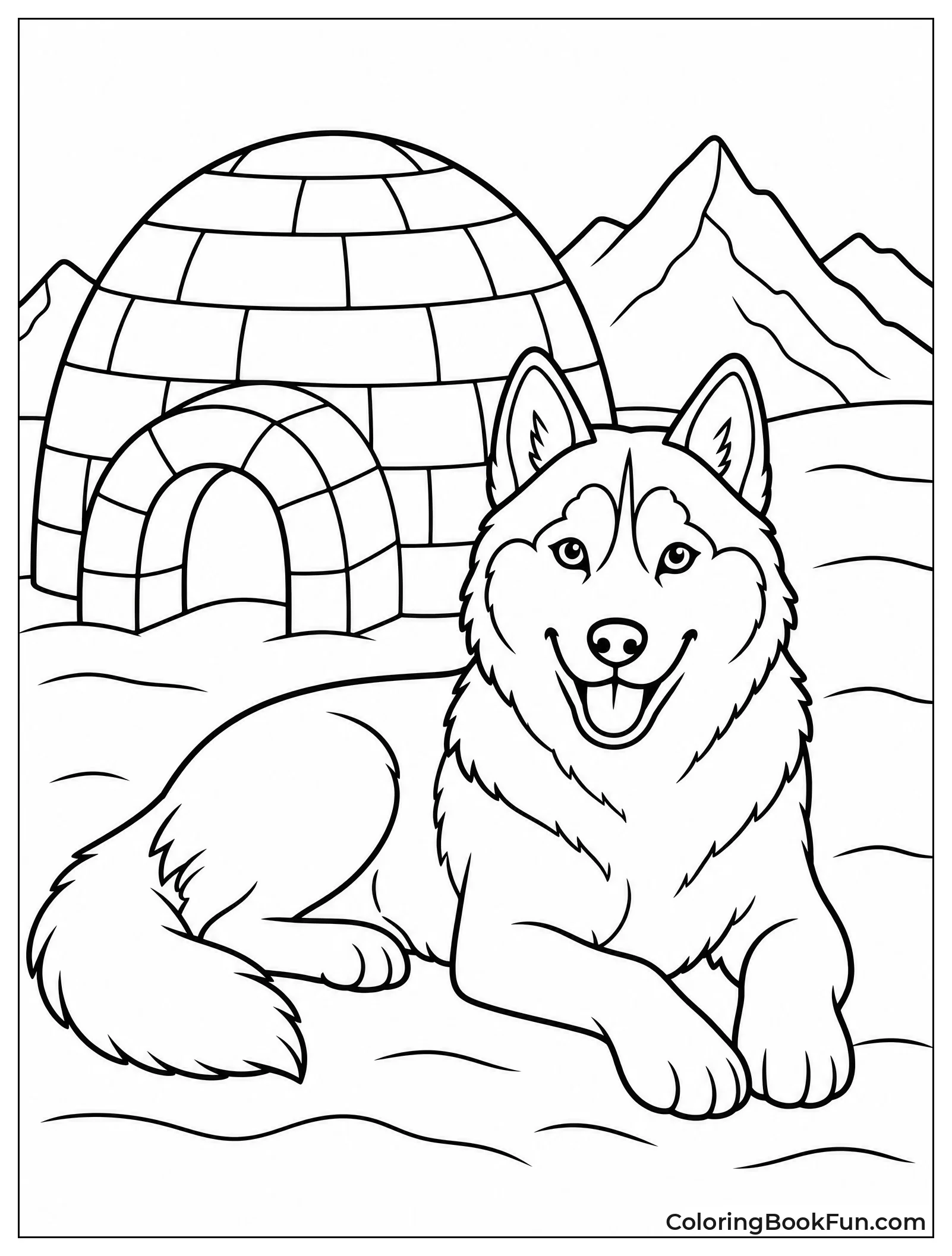 Husky Guarding Igloo