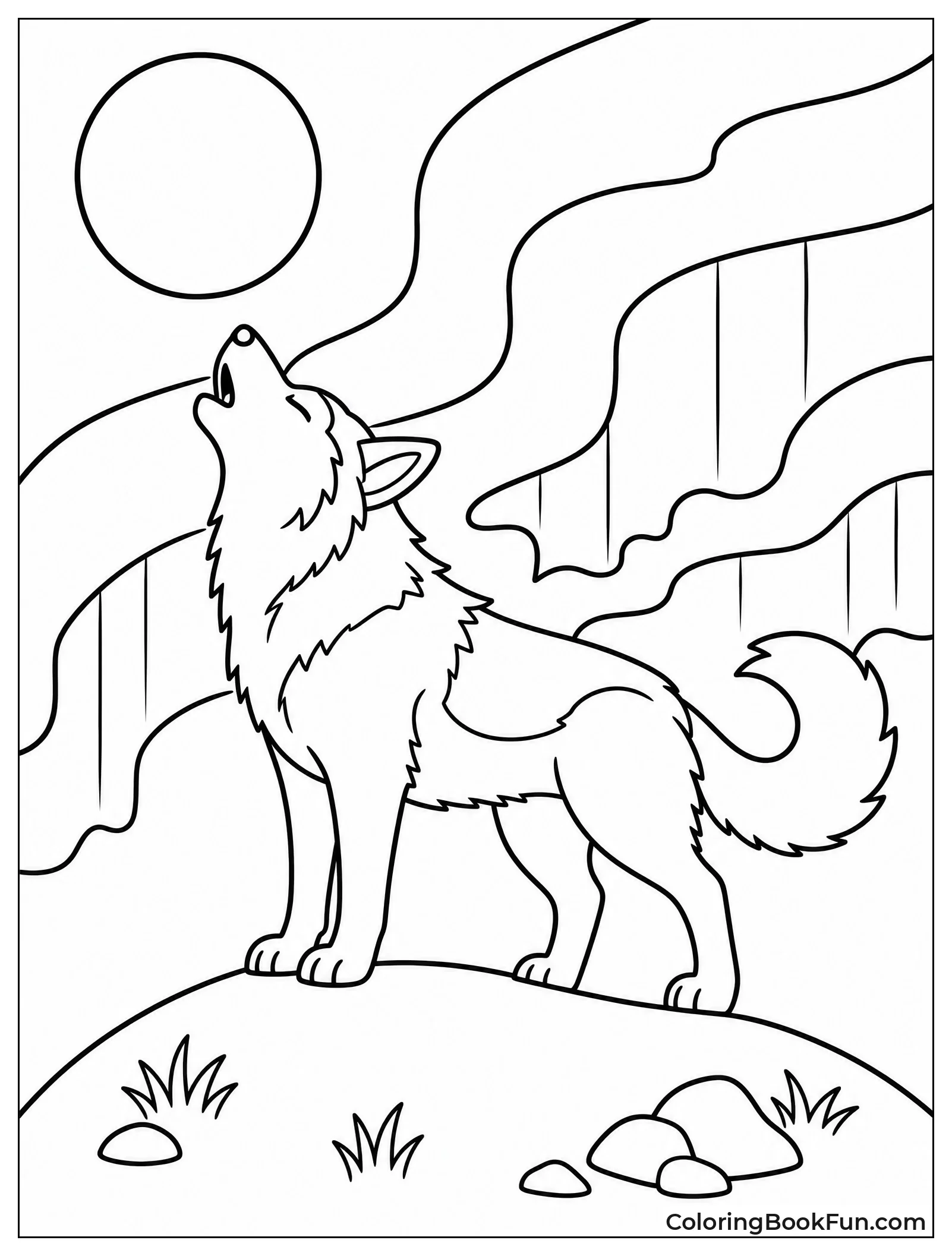Husky Howling at Moon
