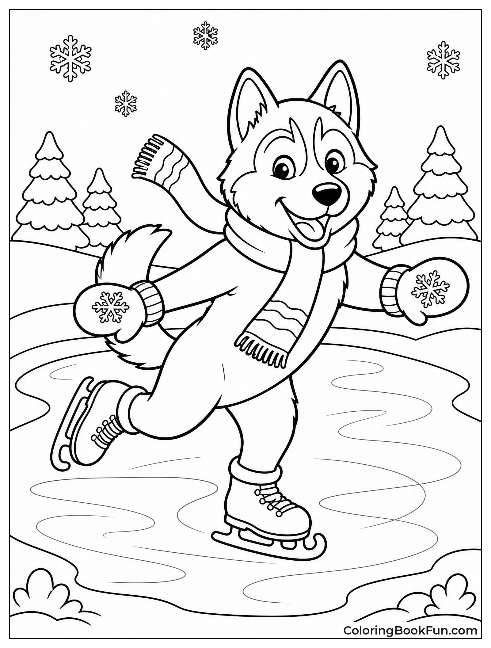 Husky Ice Skating