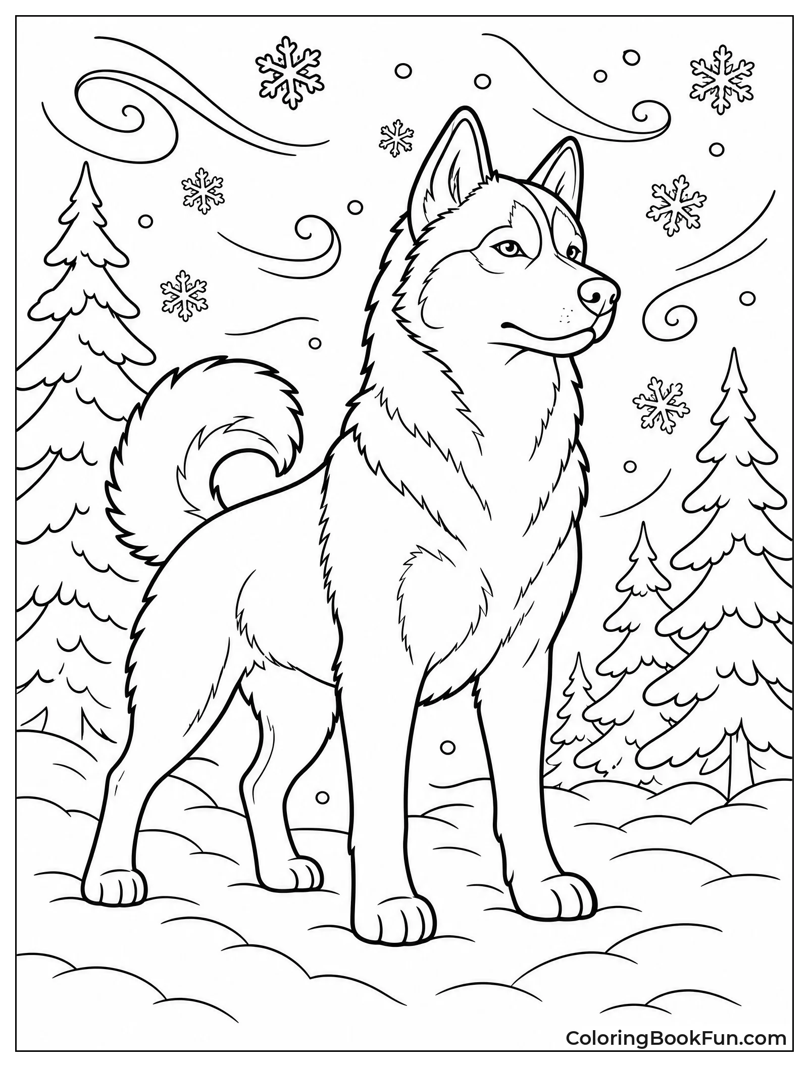 Husky in Blizzard