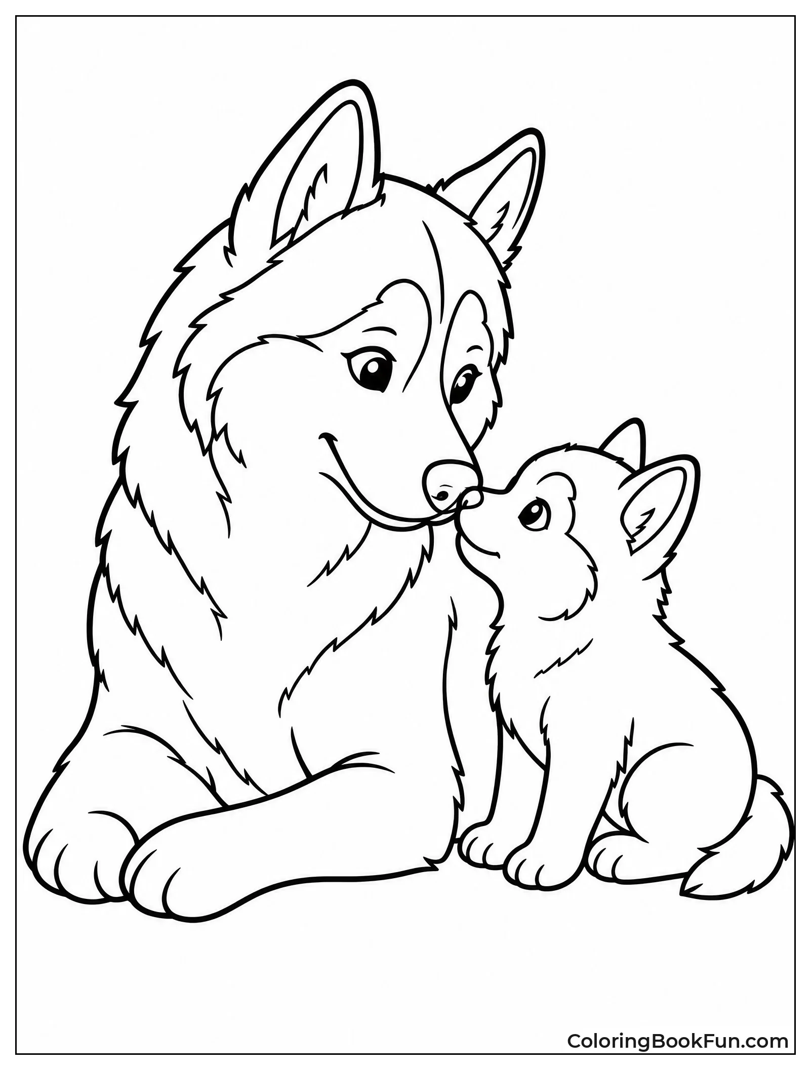 Mother and Pup Nuzzling