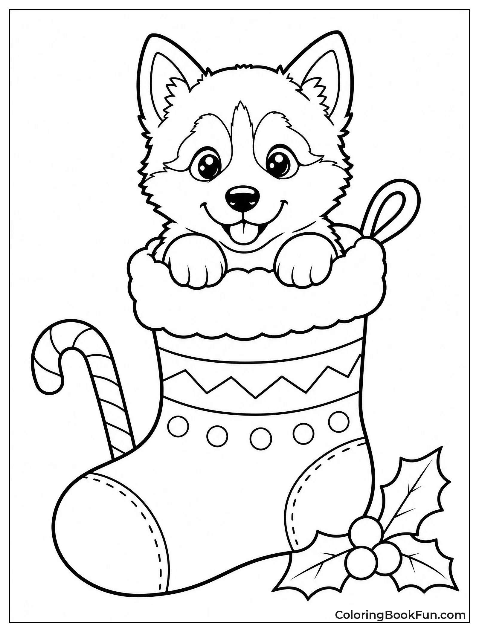 Husky Puppy in Stocking