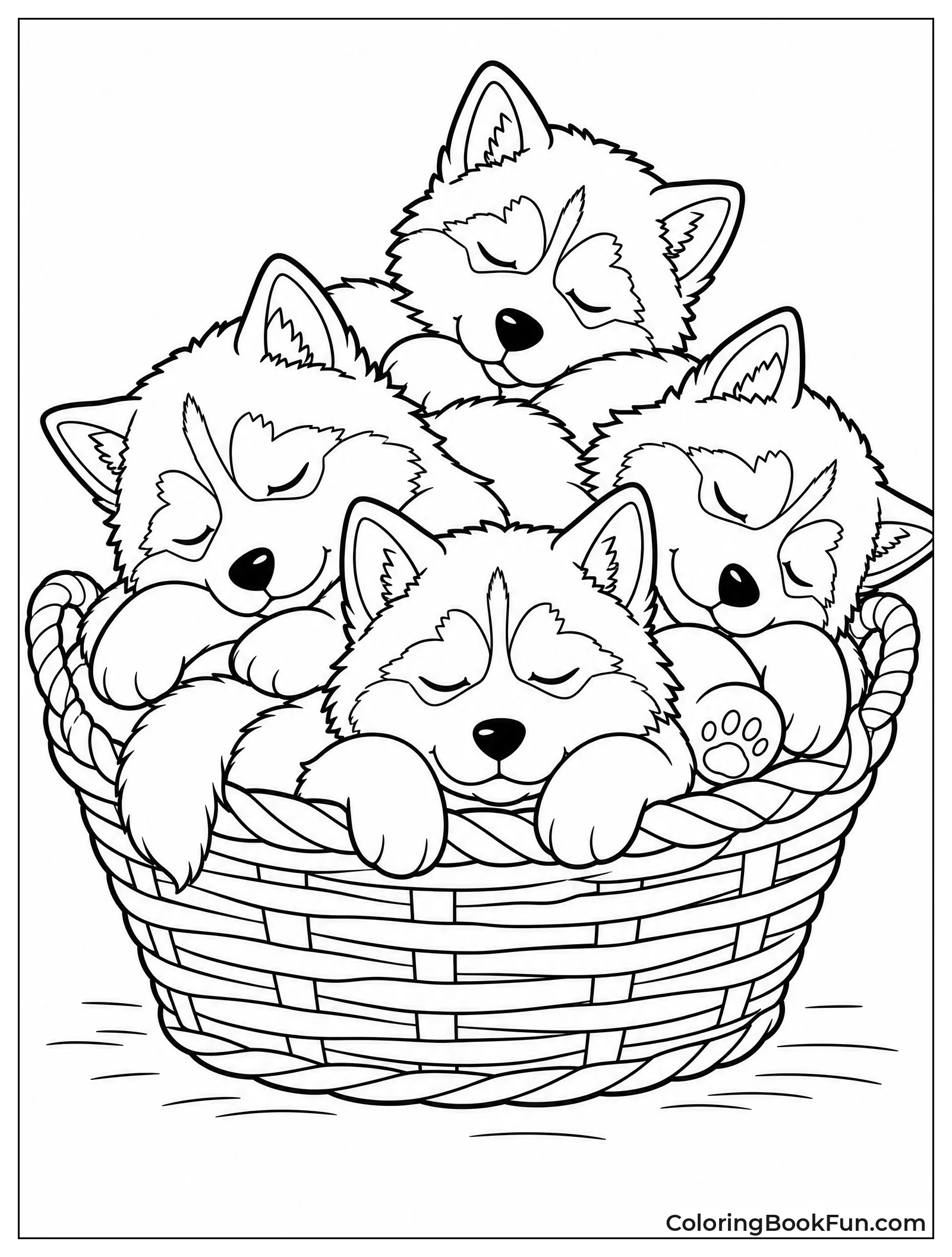Husky Puppy Pile