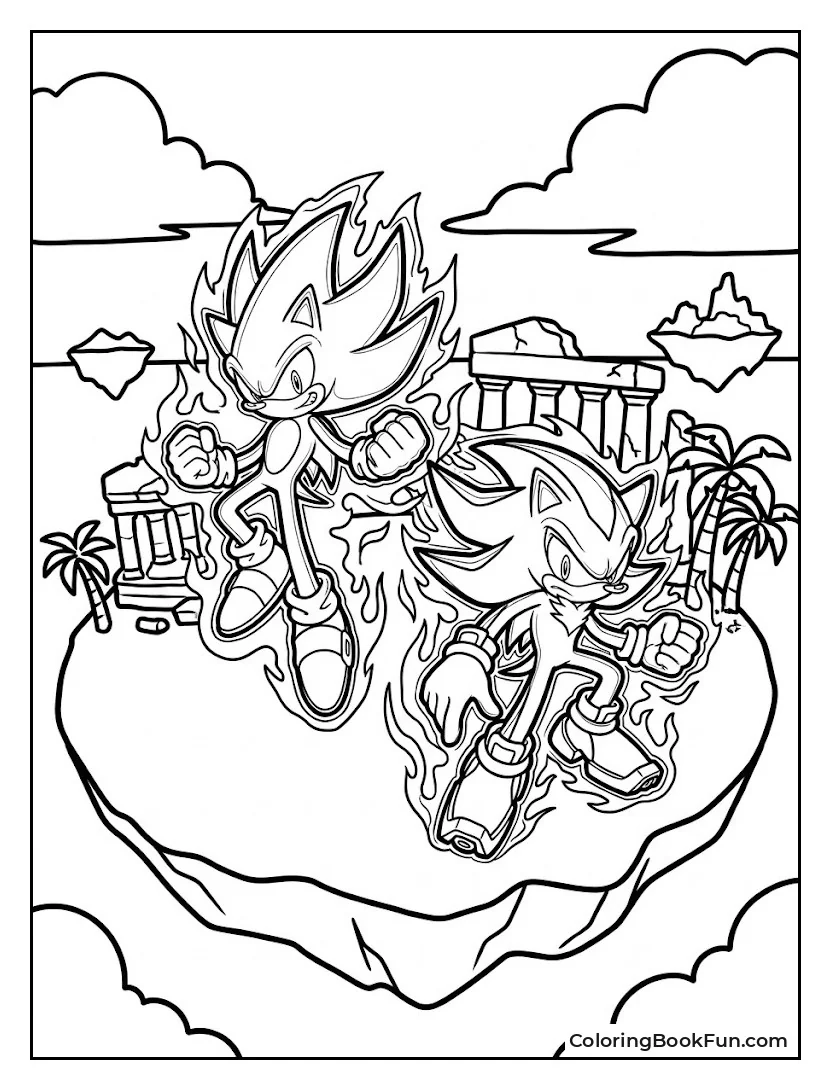 Hyper Sonic and Shadow with Bright Auras