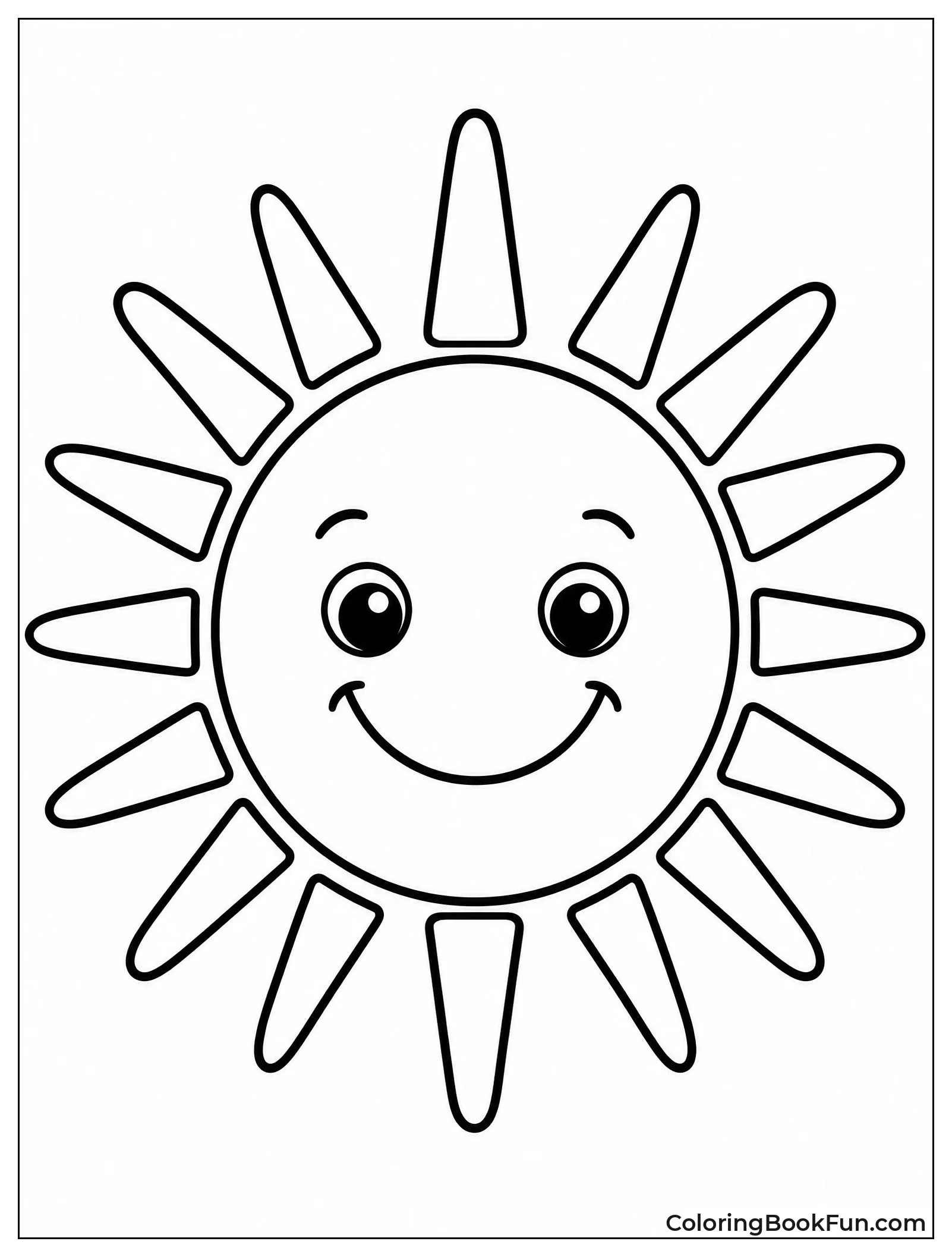 Smiling Sun with Thick Rays