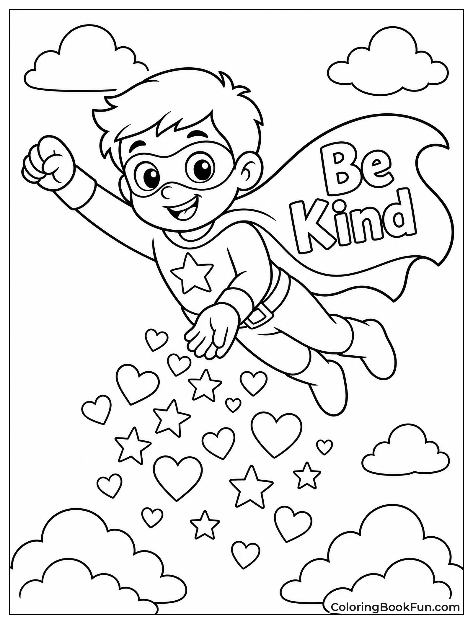 Superhero Flying and Dropping Hearts