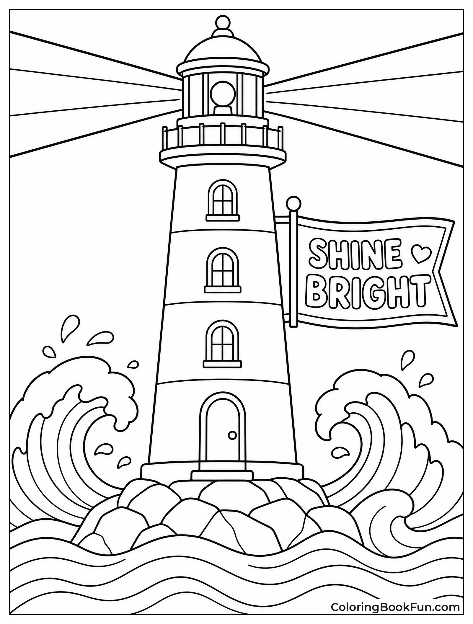 Lighthouse Standing Strong Against Waves
