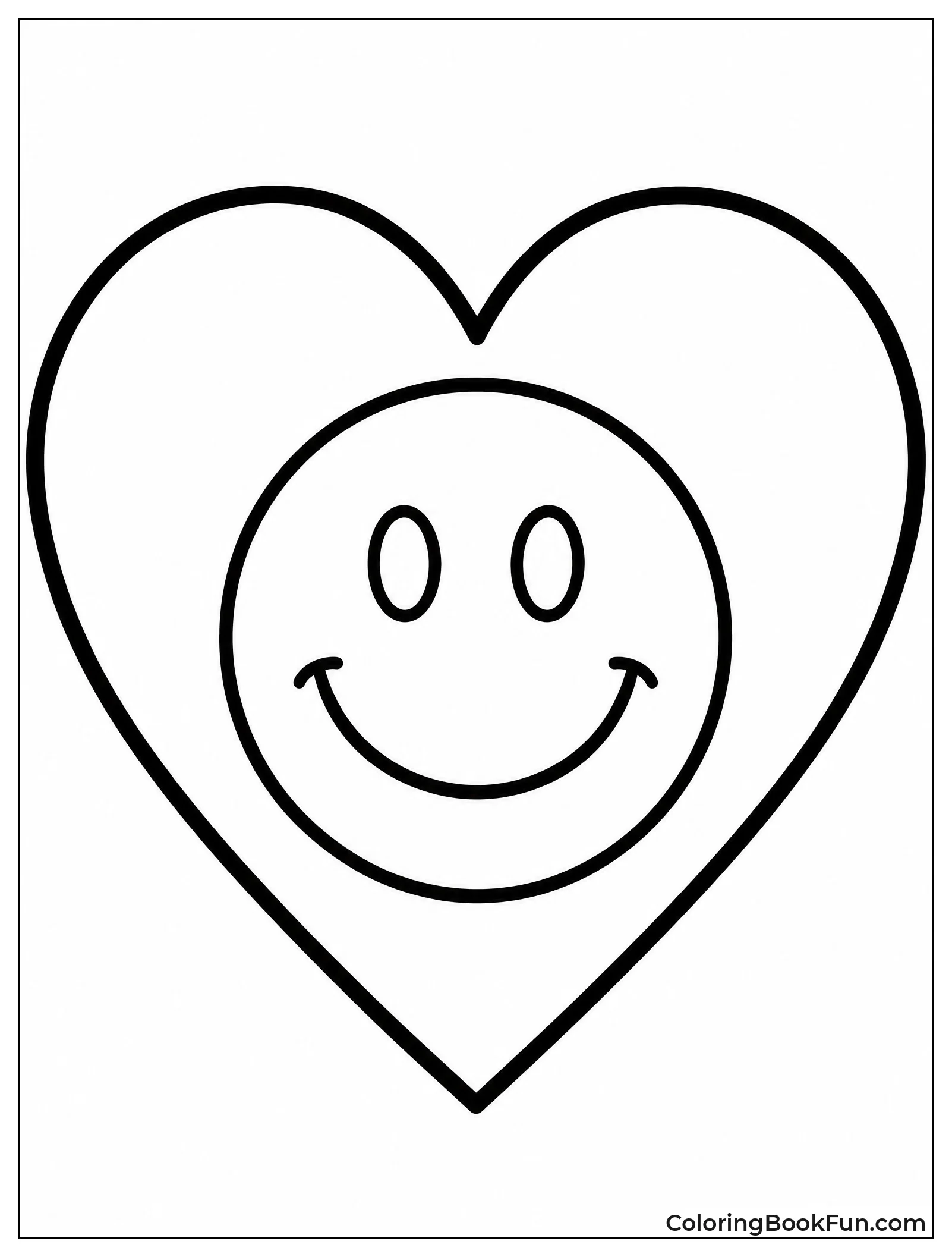 Large Heart with Smiley Face Inside