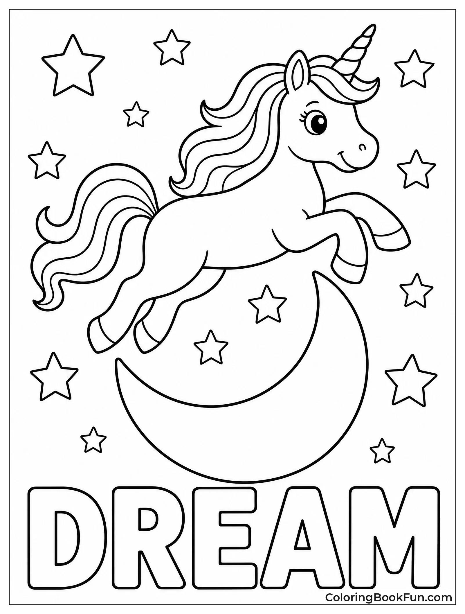 Unicorn Jumping over Crescent Moon