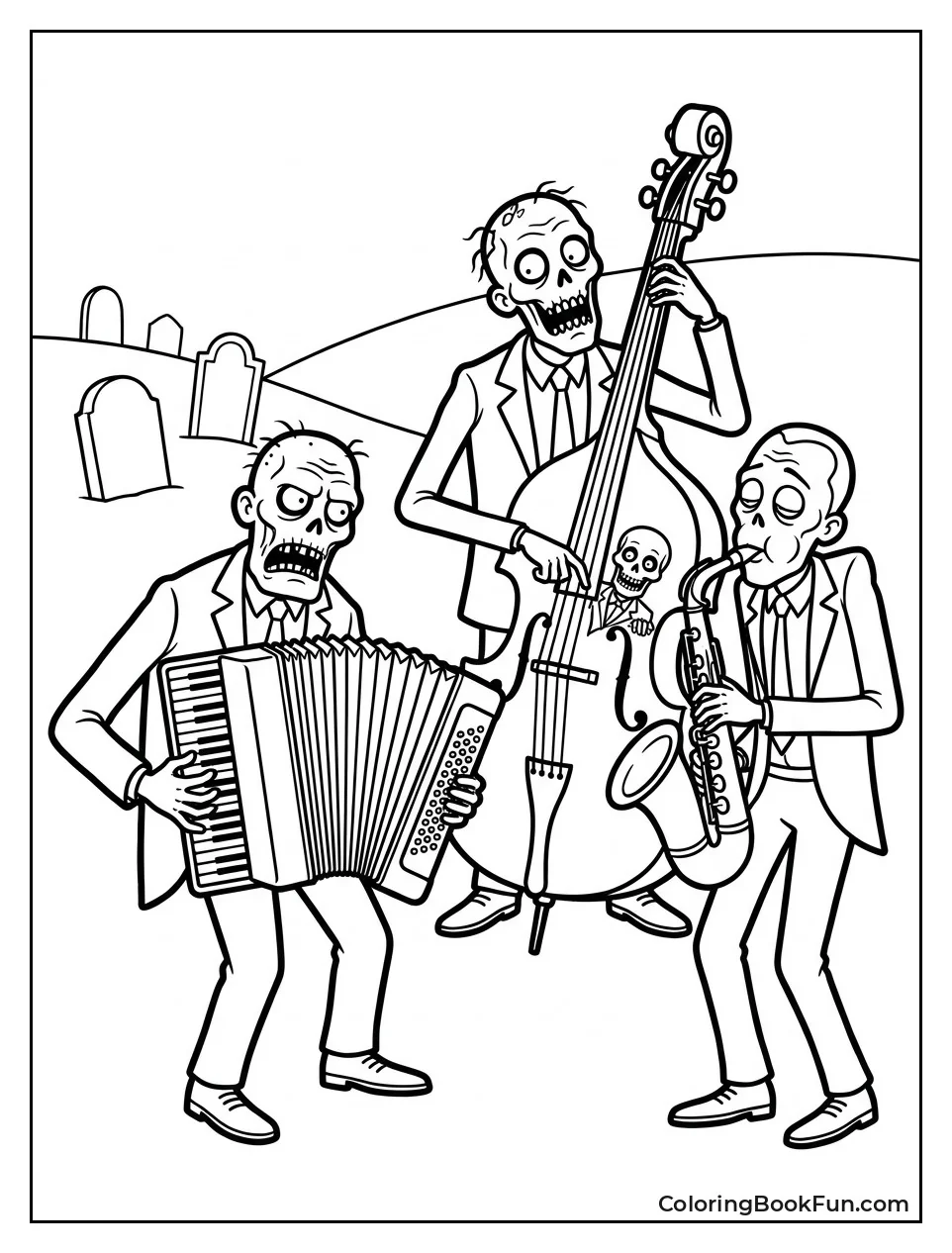 Zombie Band Playing Spooky Music