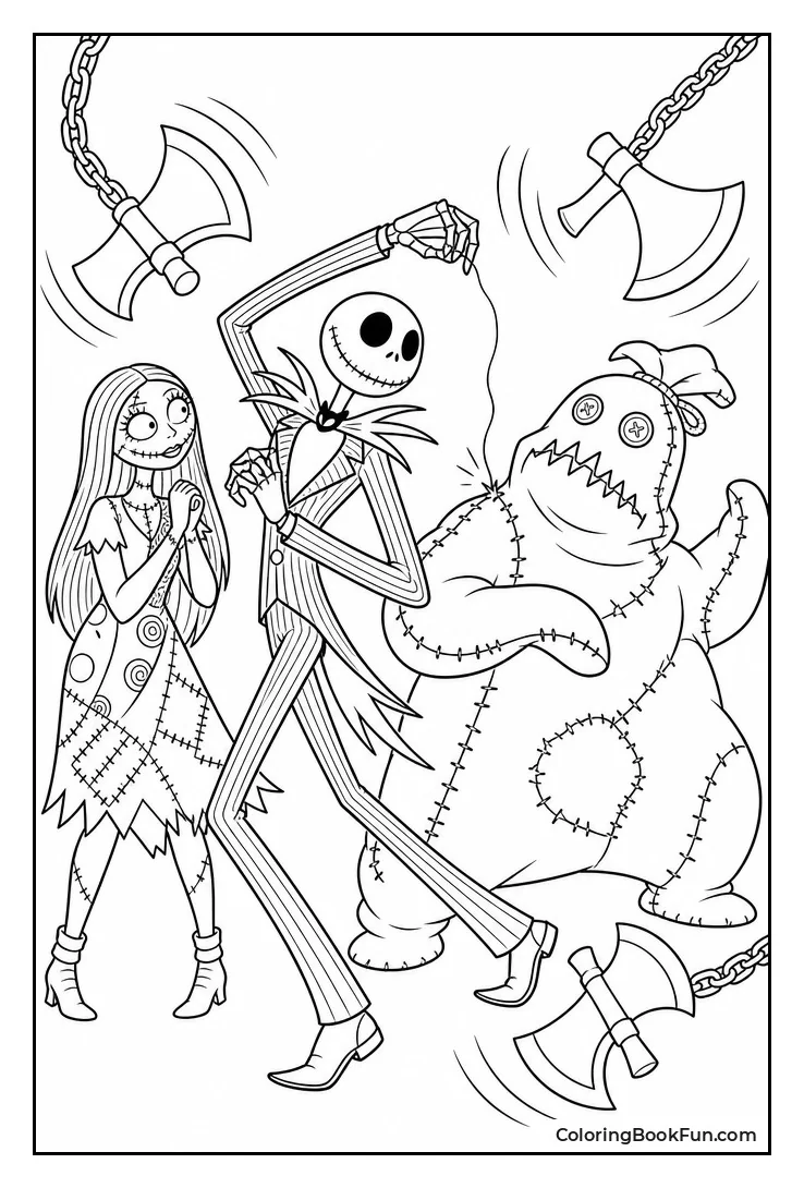Jack Pulling Thread on Oogie Boogie