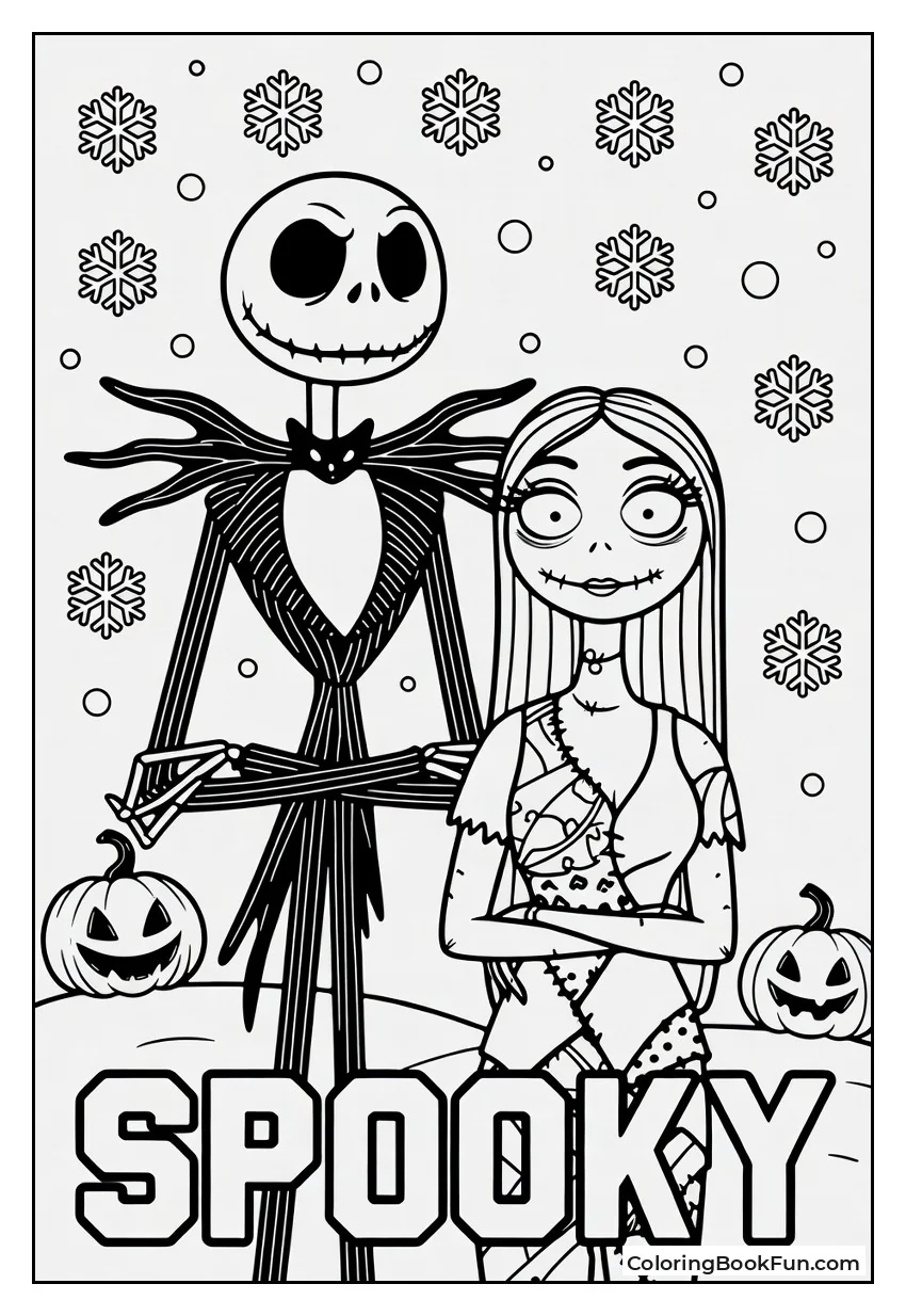 First Snow Falling in Halloween Town
