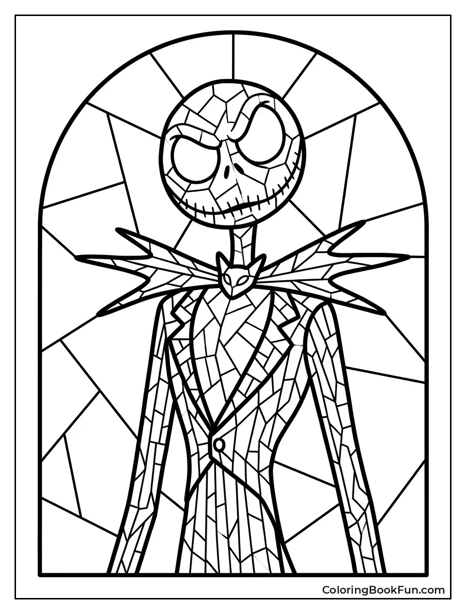 Stained Glass Jack Skellington Portrait