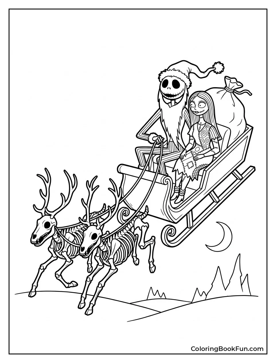 Jack in Coffin Sleigh with Reindeer