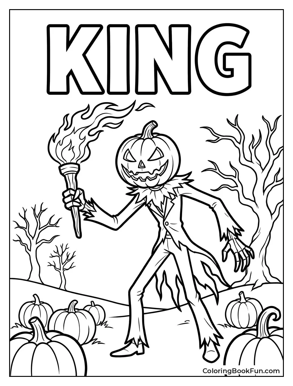 Pumpkin King Jack Holding a Torch