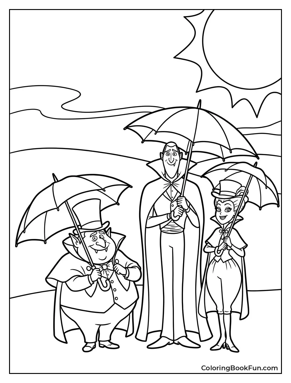 Vampire Brothers Under Black Umbrellas
