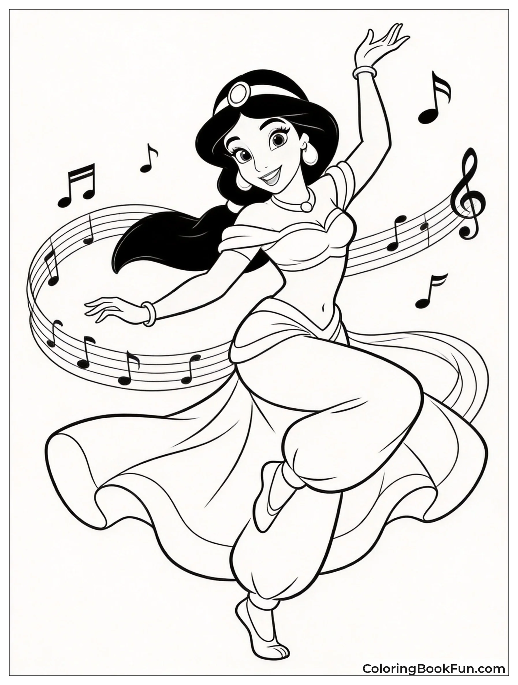 Jasmine Dancing with Swirling Skirts