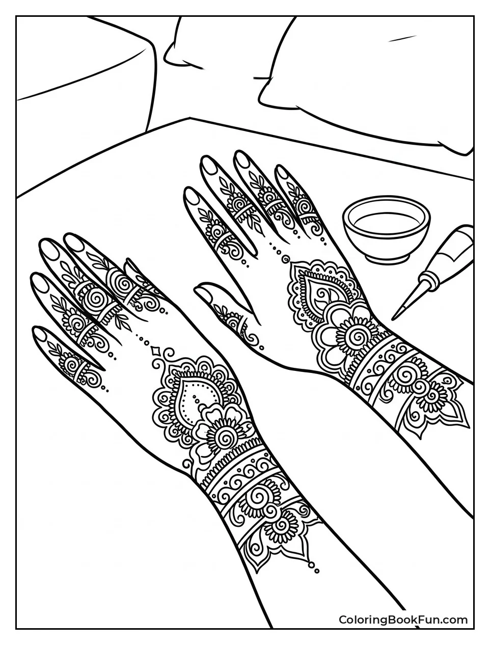 Jasmine Getting Henna on Hands