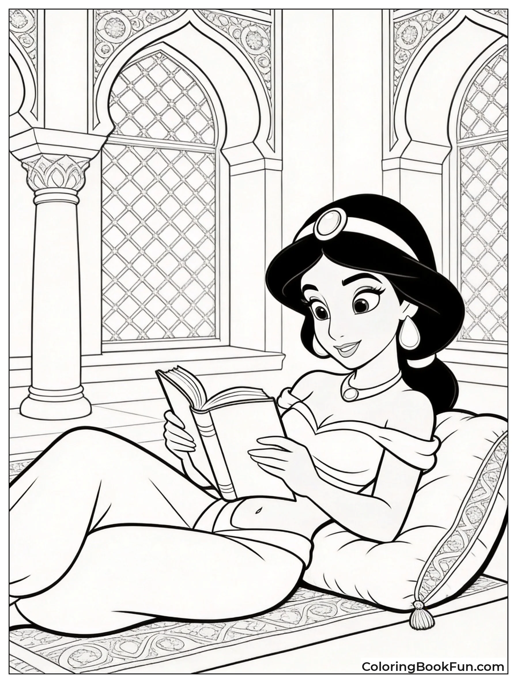 Jasmine Reading Book in Room
