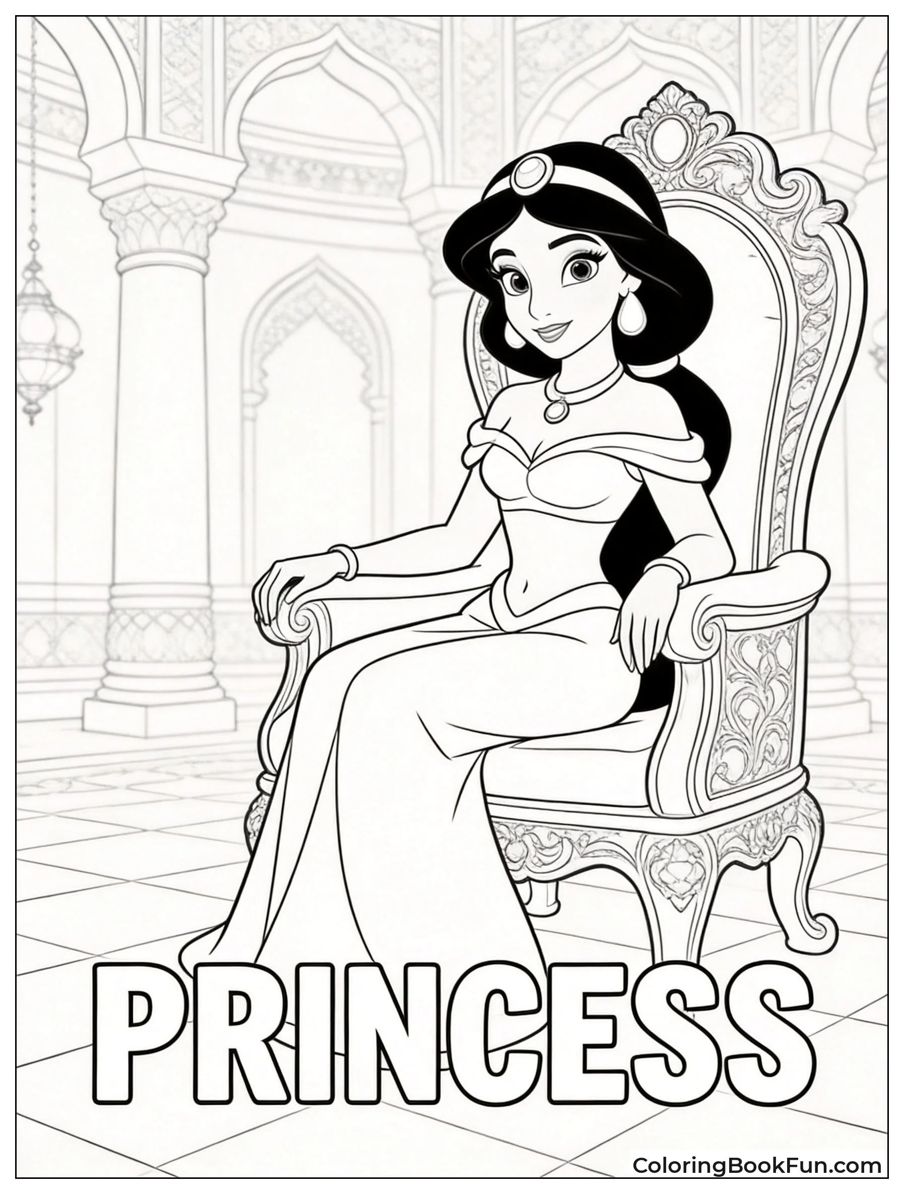 Jasmine Sitting on Royal Throne