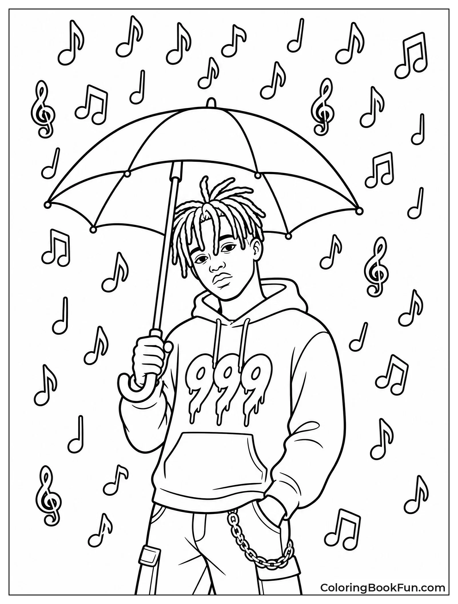 Juice WRLD Under Music Note Rain