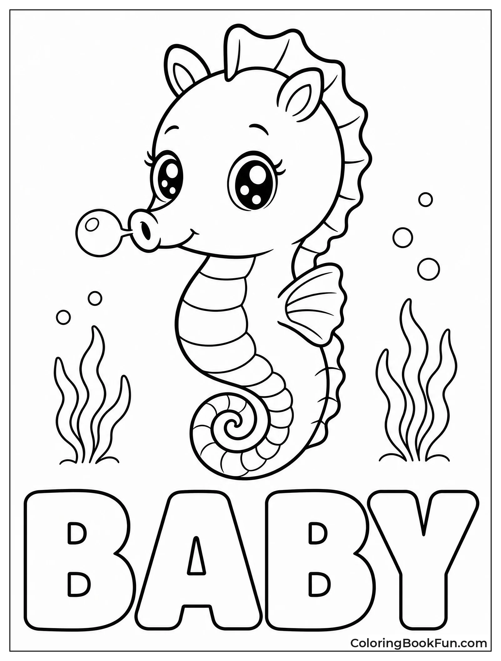 Baby Seahorse Blowing a Bubble