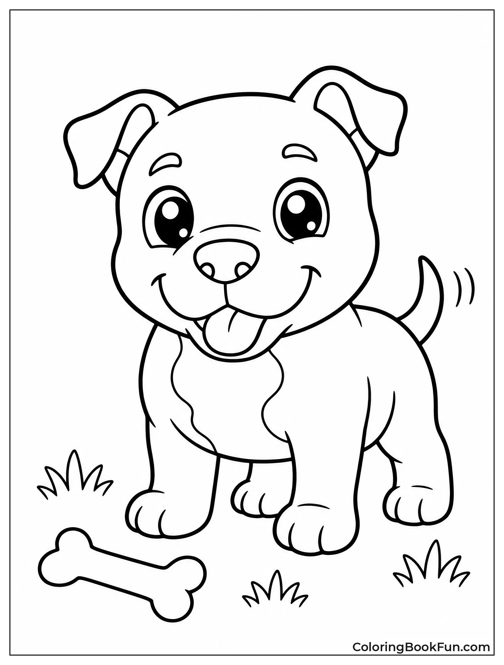 Cute Chibi Pitbull with Big Eyes