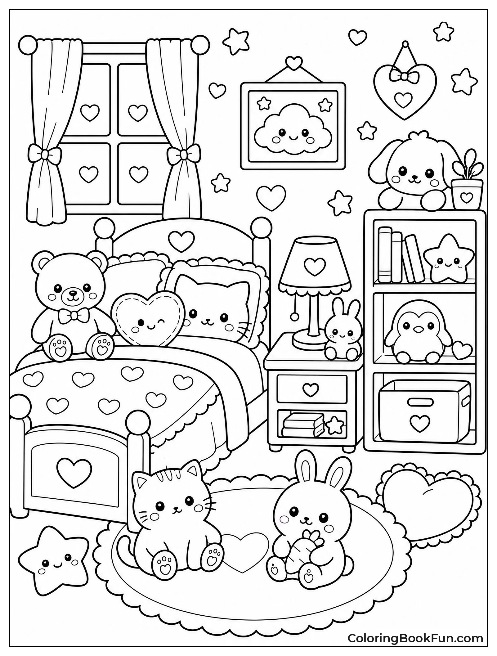 Bedroom Filled with Cute Kawaii Toys