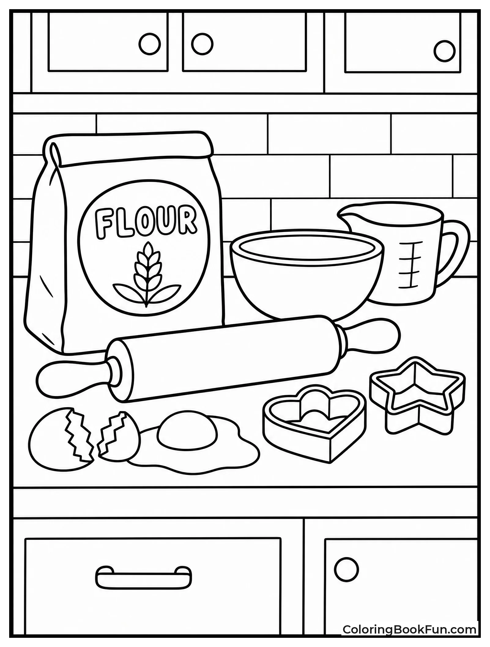 Baker Workspace with Rolling Pin