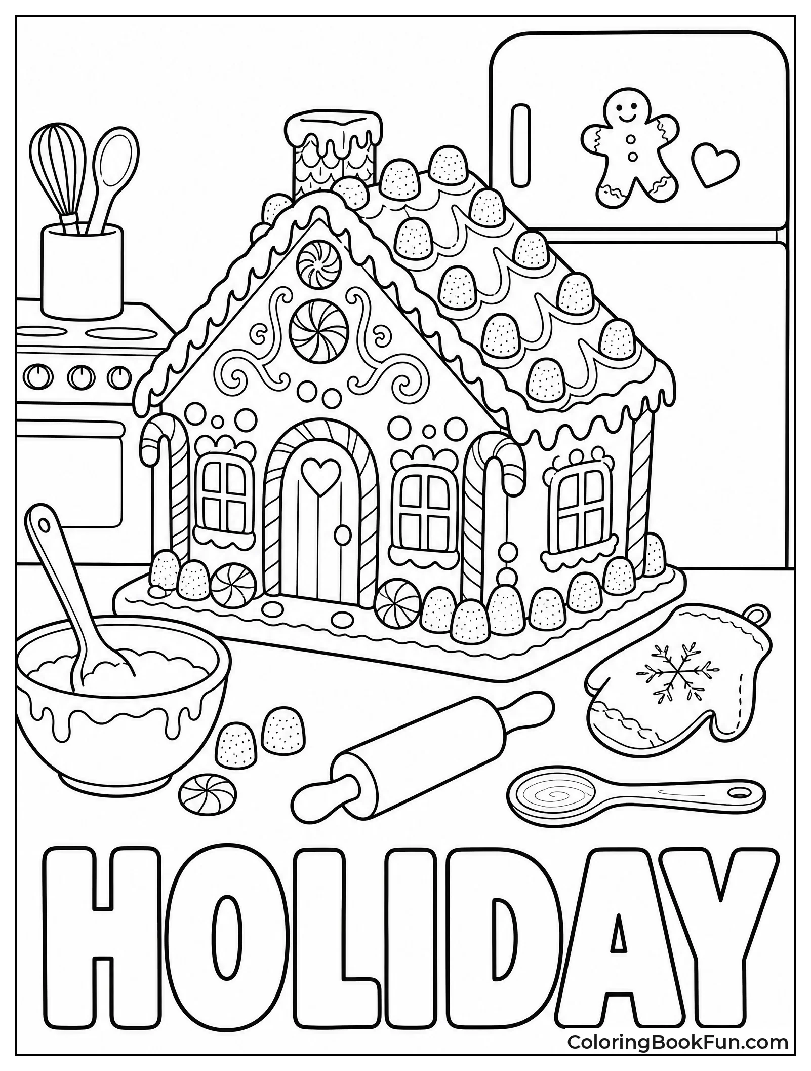 Gingerbread House Being Decorated