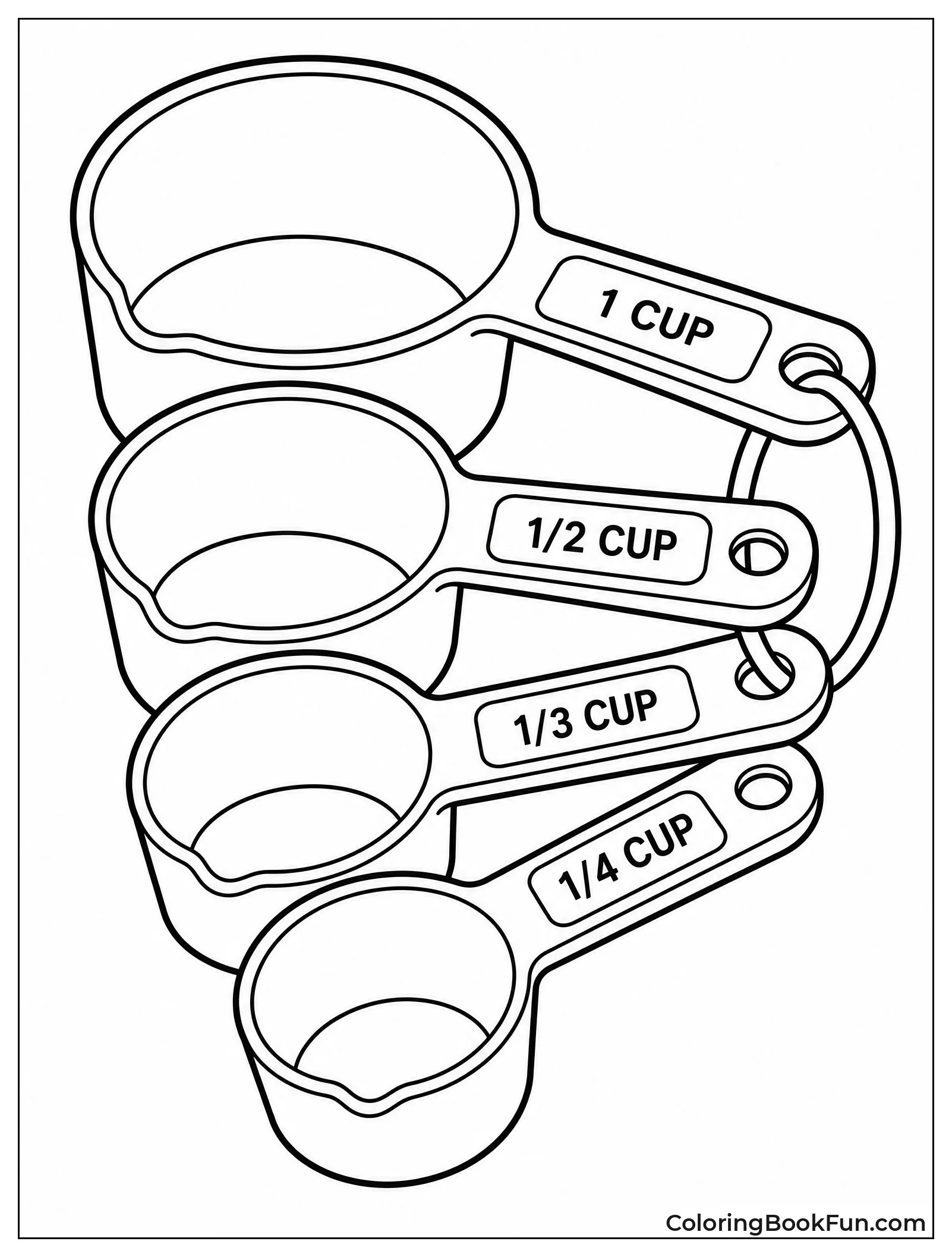 Nested Measuring Cups in Row