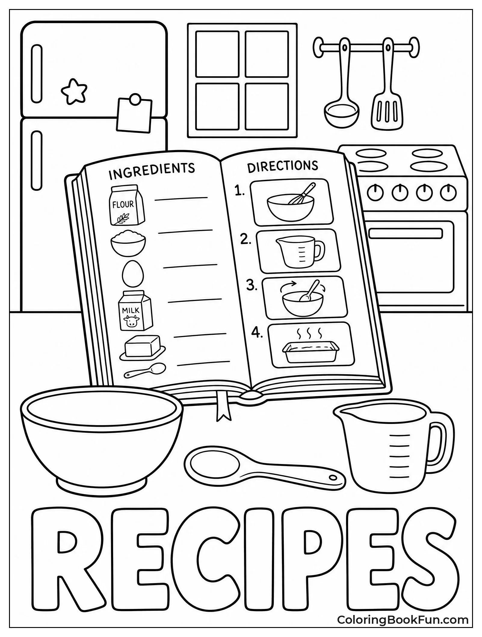 Open Recipe Book on Counter
