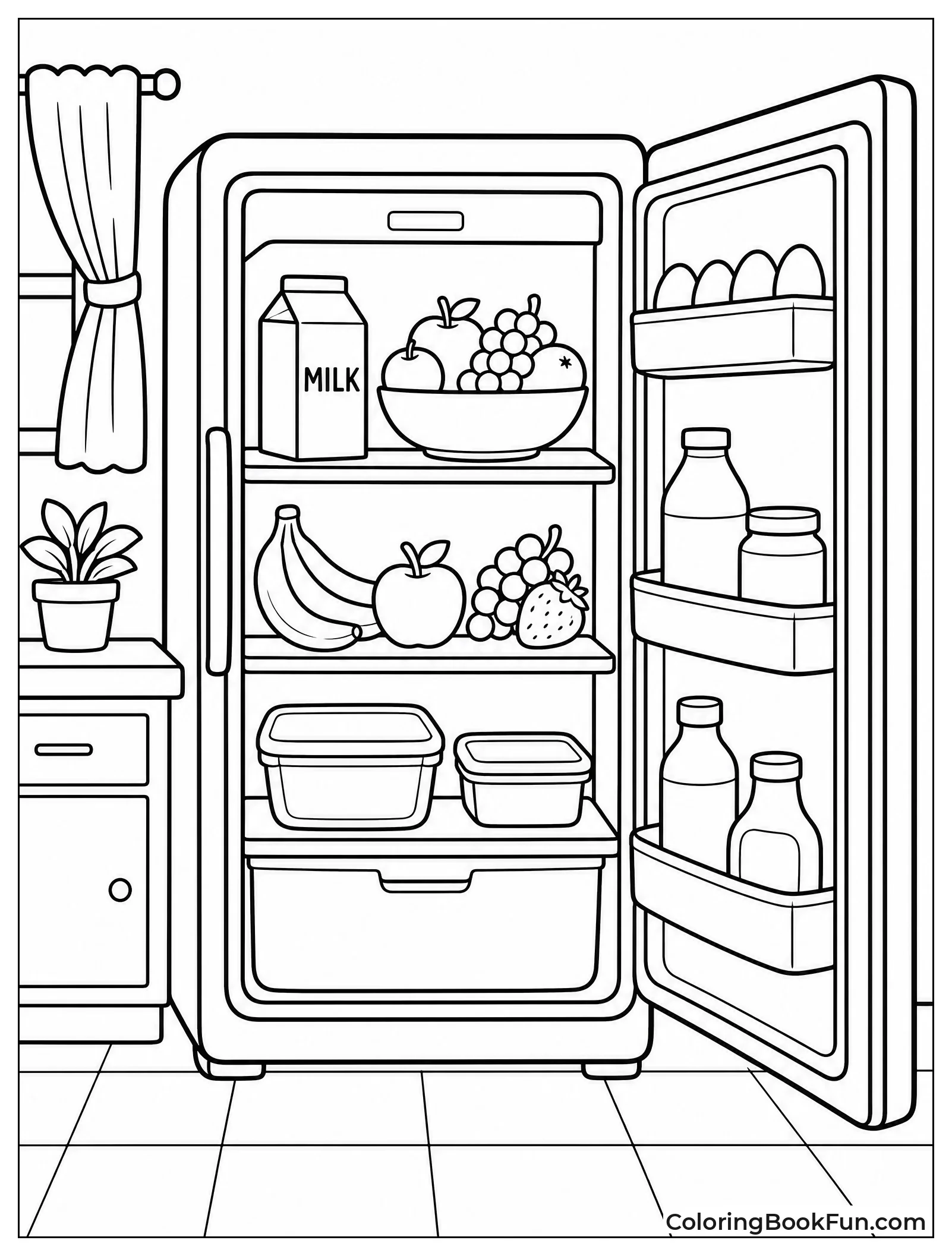 Open Refrigerator Full of Food